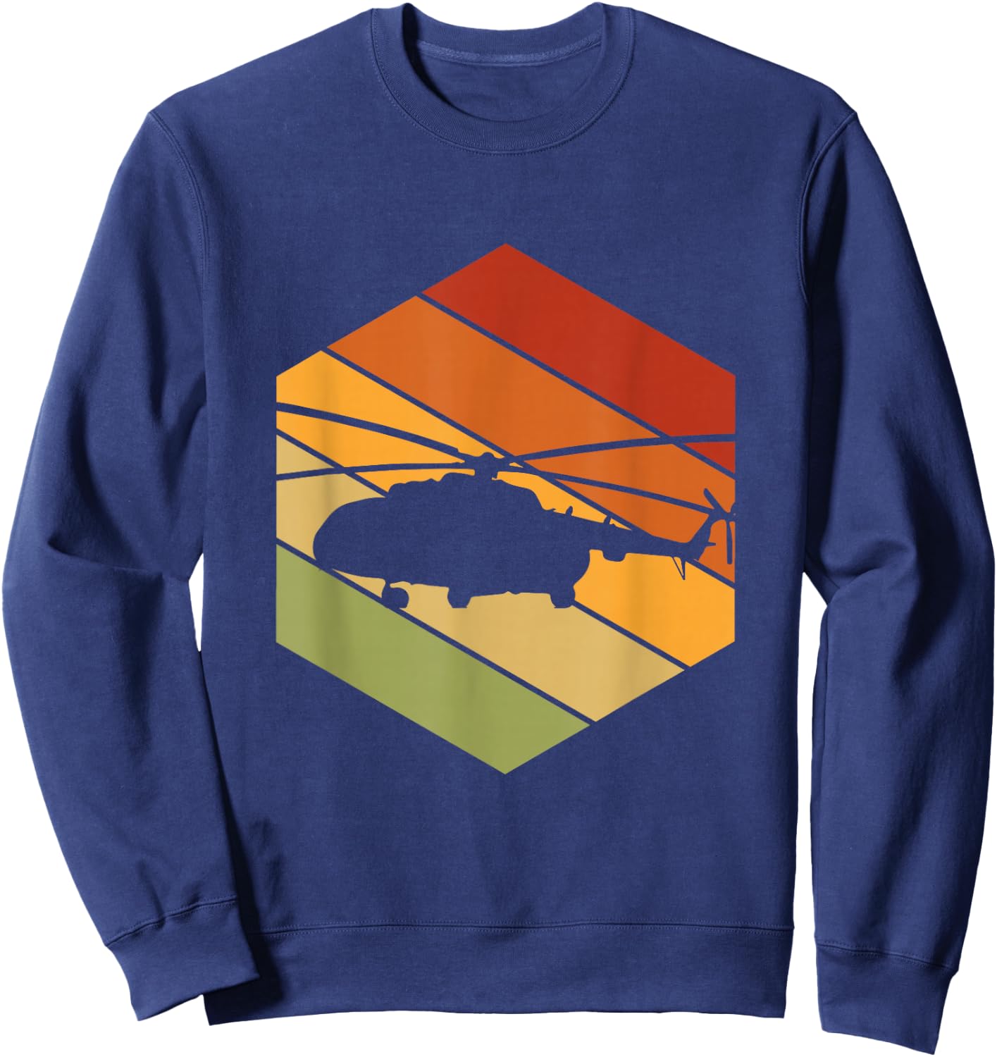 Vintage Helicopter Pilot - Retro Mil Mi-8 Helicopter Sweatshirt - Sweatshirt | Navy