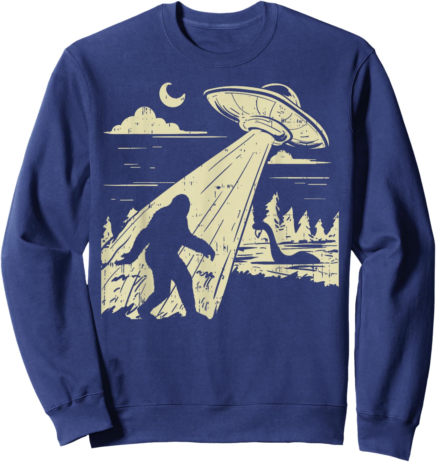UFO Bigfoot Sasquatch Lochness Monster Funny Believe Gift Sweatshirt - Sweatshirt | Navy