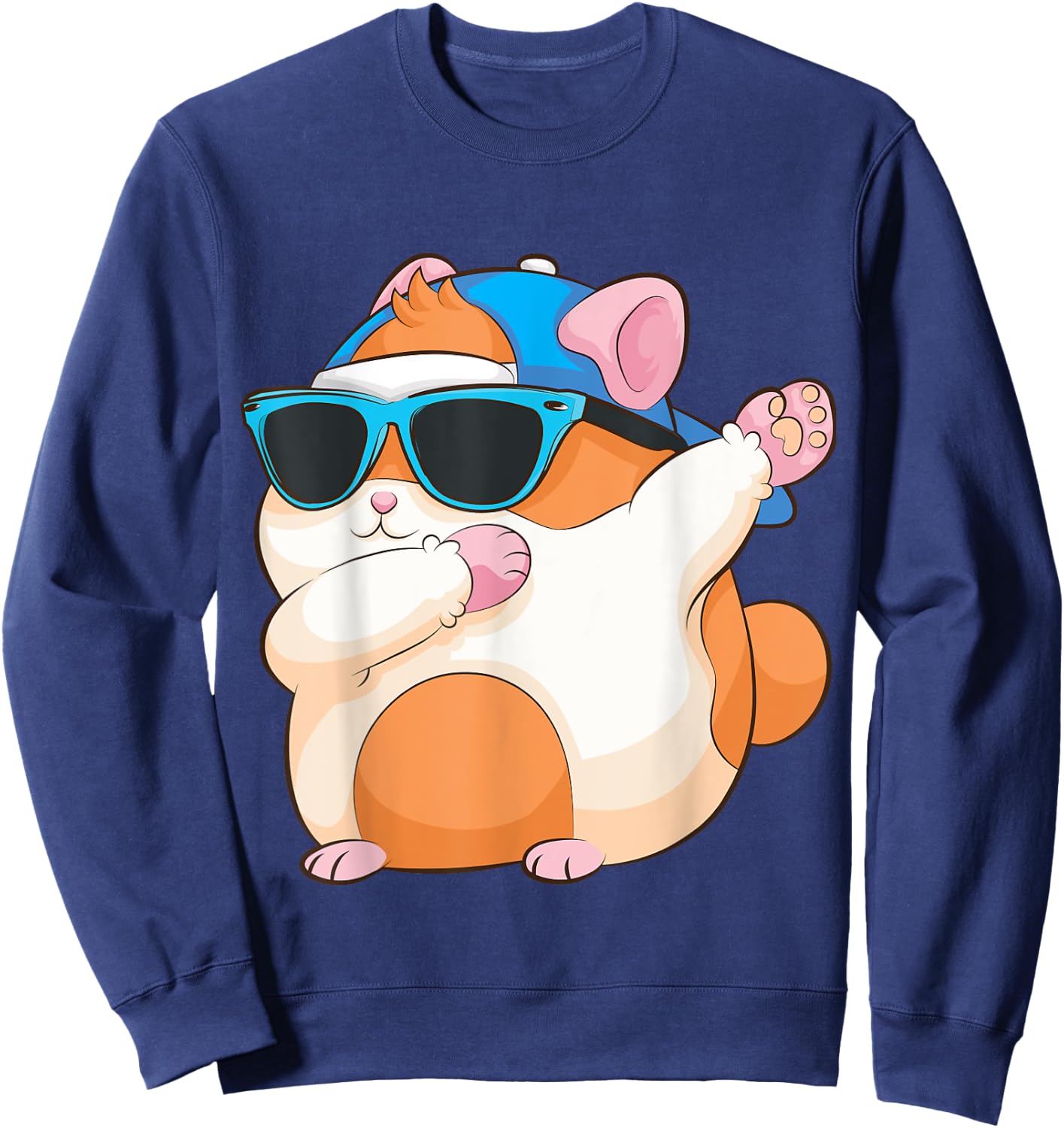 Cute Dabbing Hamster | Funny Famous Dab Dance Pose Pet Gift Sweatshirt - Sweatshirt | Navy