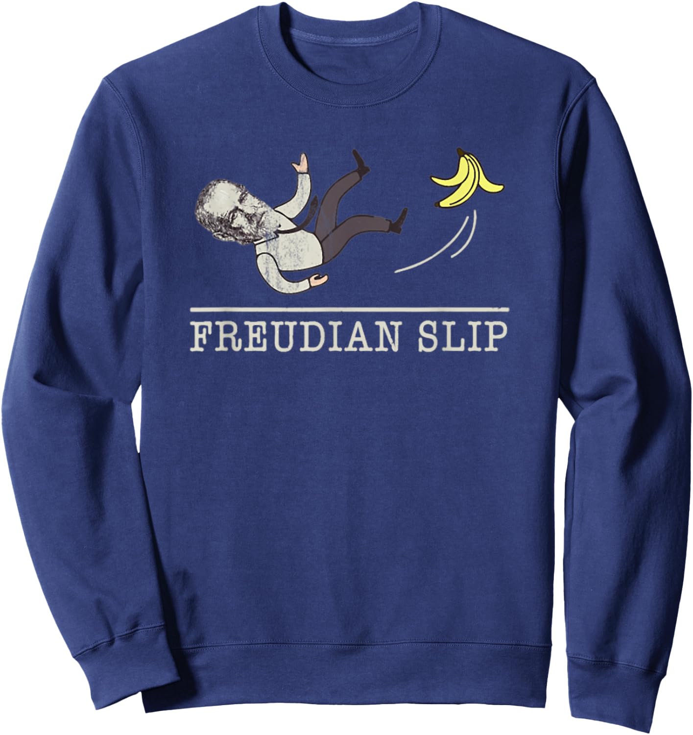 Freudian Slip On Banana Sweatshirt - Sweatshirt | Navy