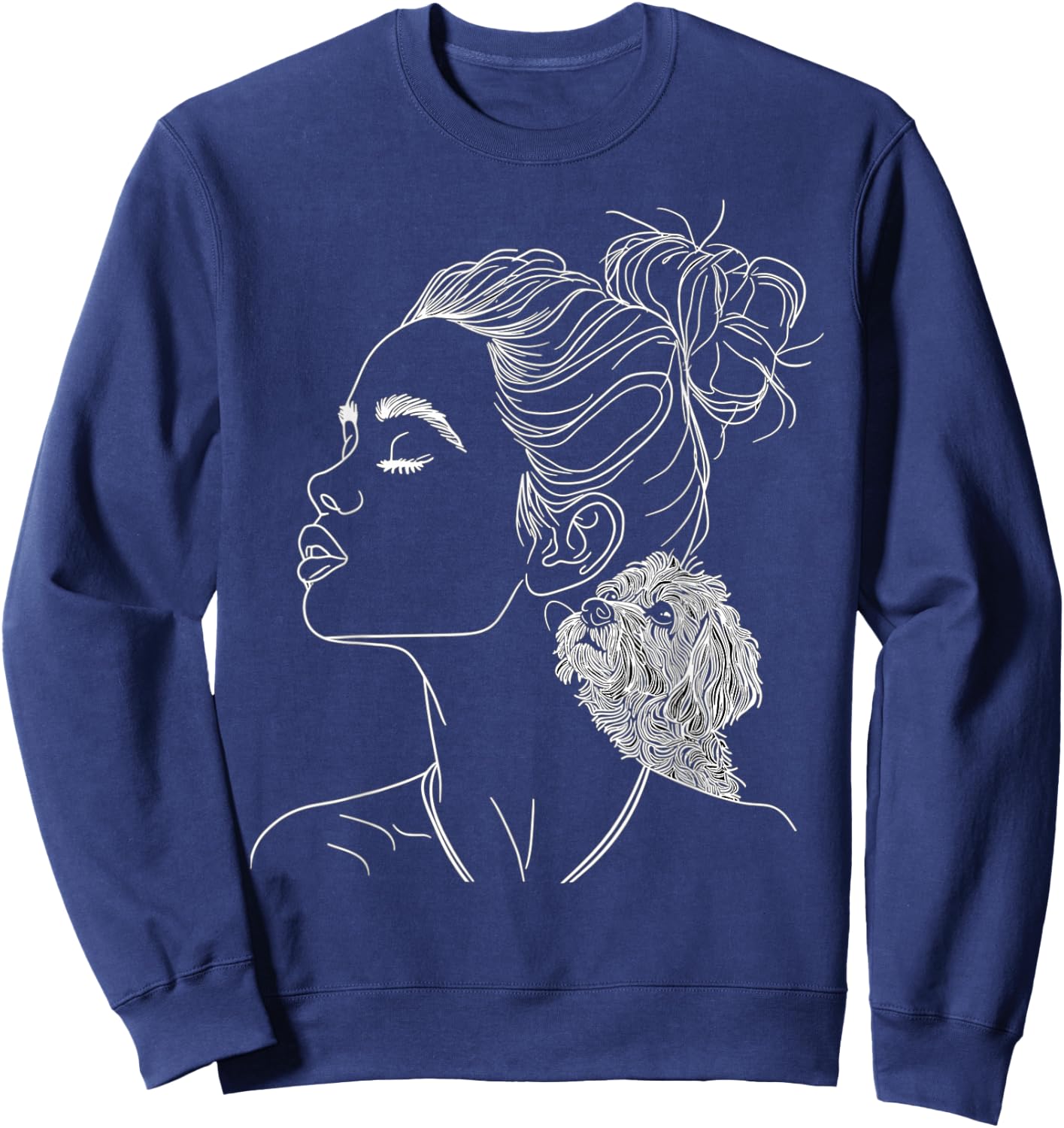 Bichon Frise Dog Mom Dog Art Mother's Day Men Women Sweatshirt - Sweatshirt | Navy