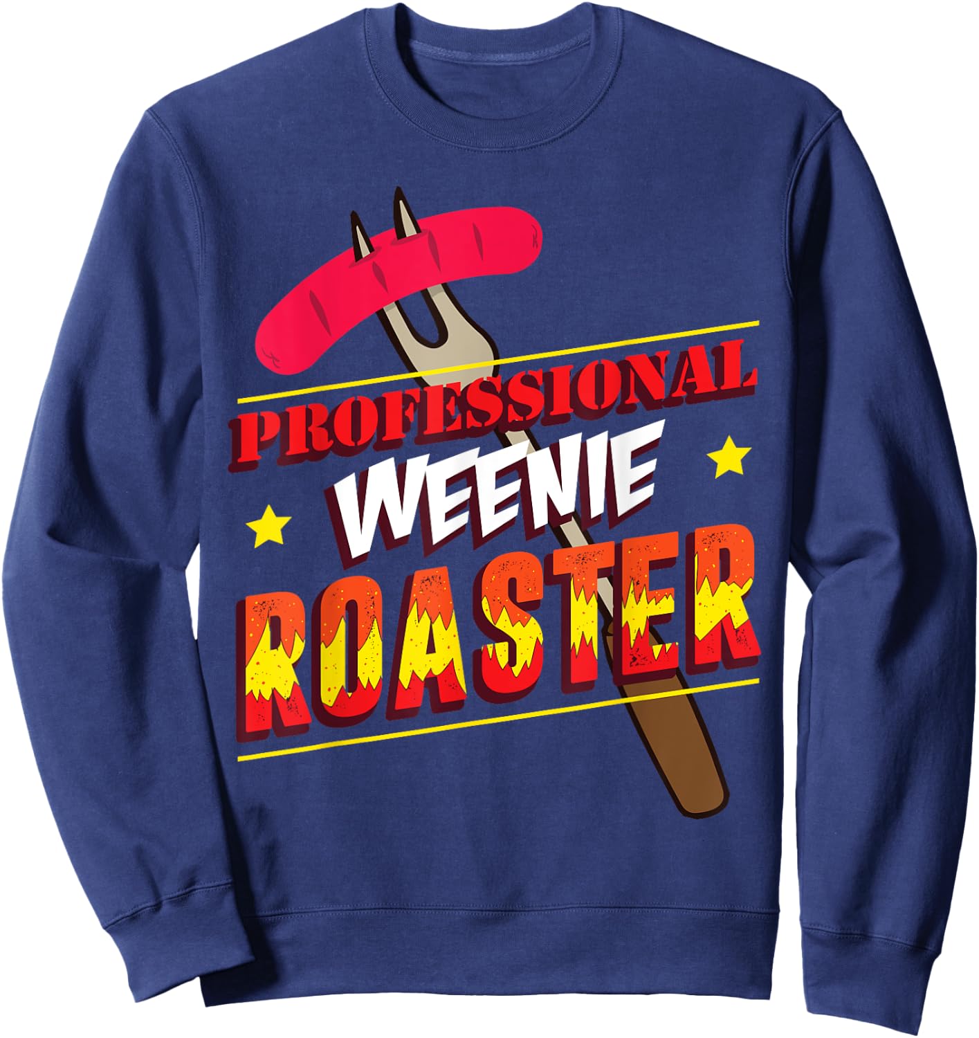 Funny Hotdog Barbecue - Grillmeister Weenie Roaster Men Women Sweatshirt - Sweatshirt | Navy
