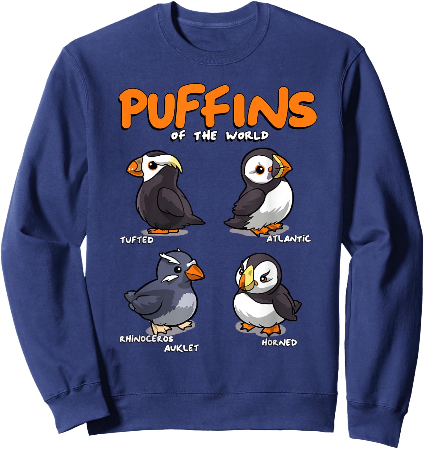 Puffin Animals of the World Educational Iceland Animal Bird Sweatshirt - Sweatshirt | Navy