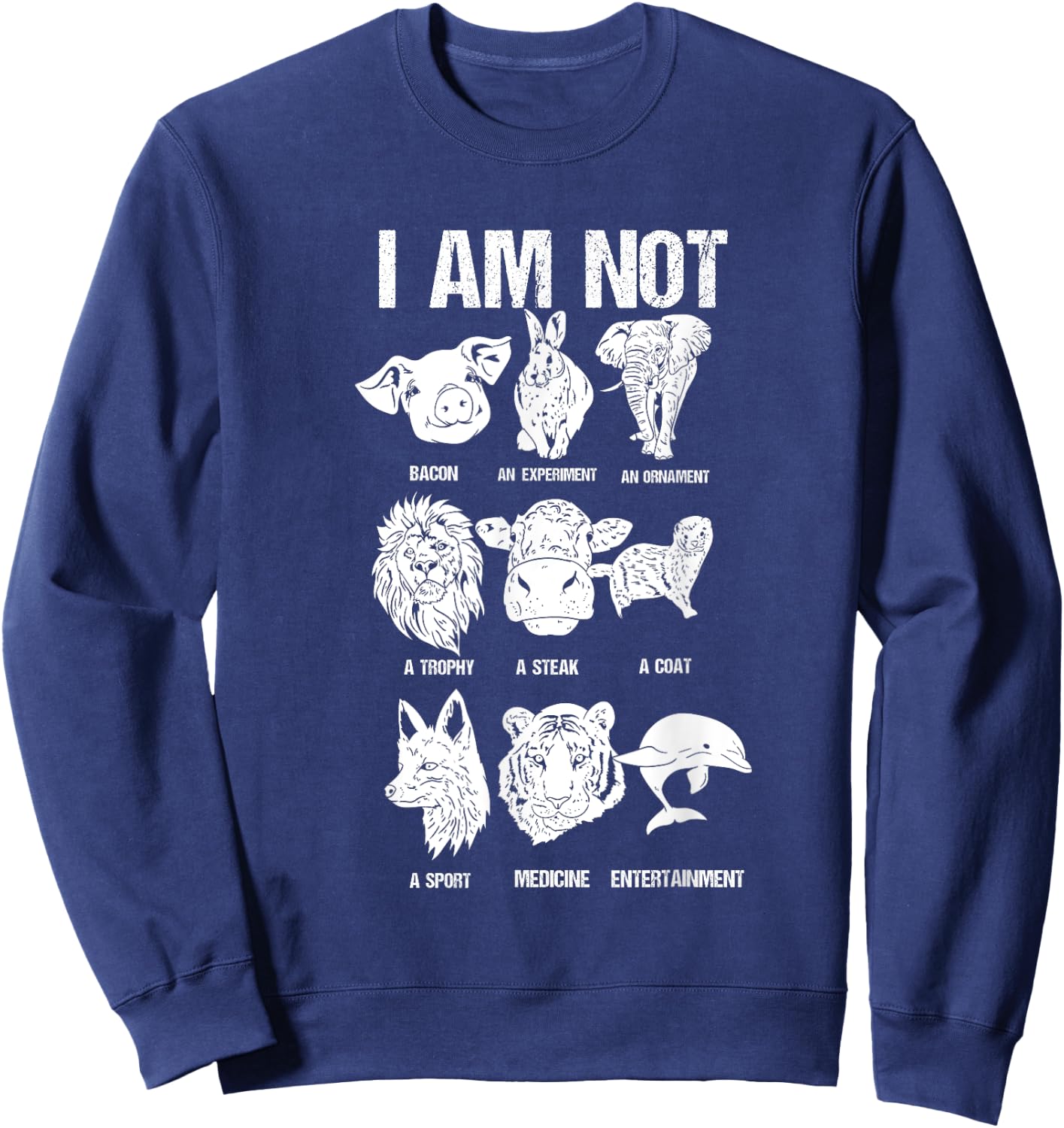 Animal Rights Animal Protection Go Vegan Sweatshirt - Sweatshirt | Navy