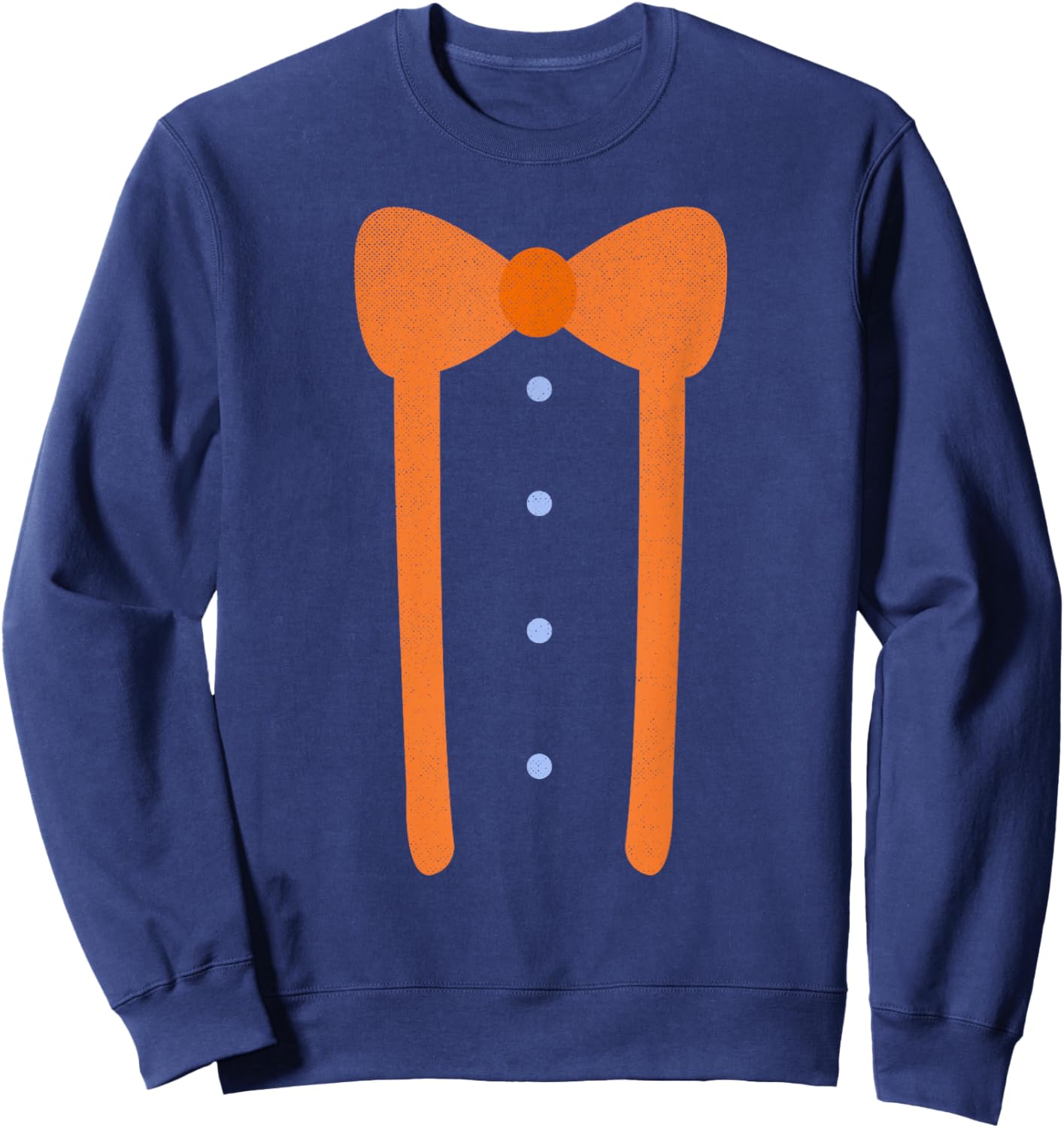 Cute Bow Tie and Suspenders Funny Lazy Halloween Costume Sweatshirt - Sweatshirt | Navy