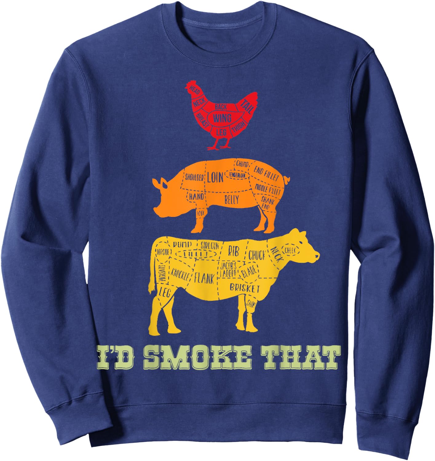 Id Smoke That - Barbecue - BBQ Sweatshirt - Sweatshirt | Navy