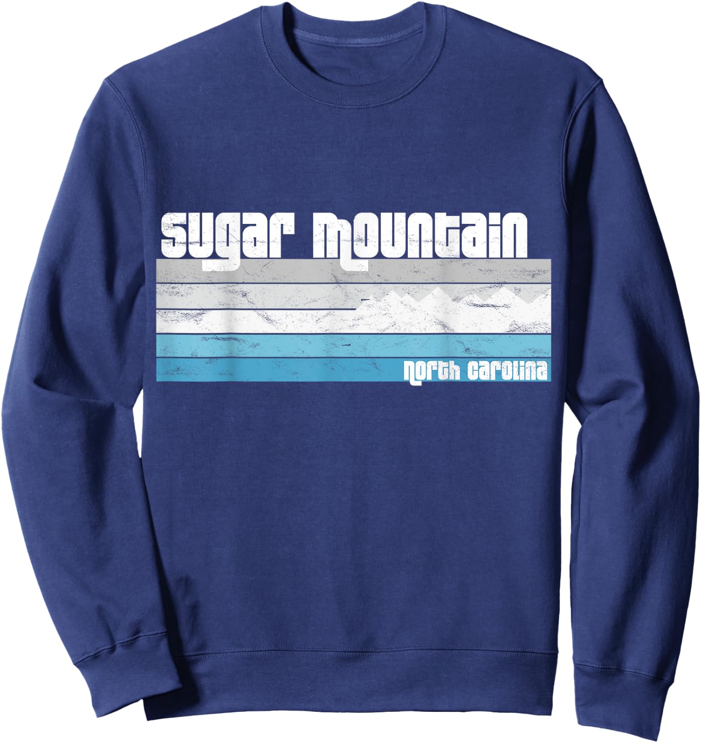 Sugar Mountain NC - North Carolina Retro Skiing Snowboarding Sweatshirt - Sweatshirt | Navy