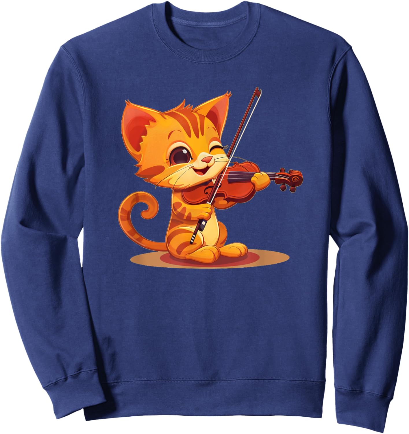 Cat Playing Violin Costume Men Women Kids Sweatshirt - Sweatshirt | Navy