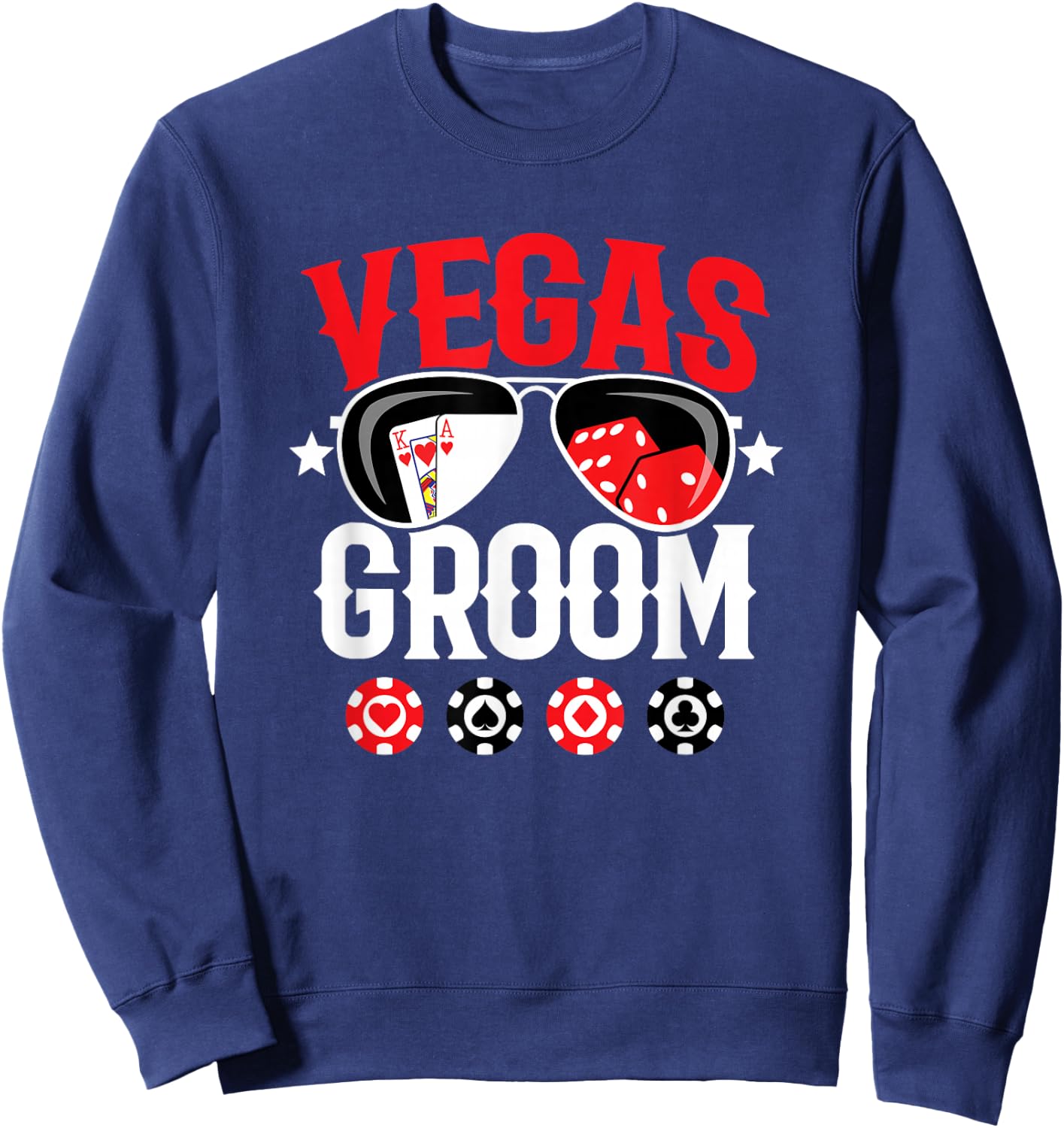 Vegas Bachelor Party - Married in Vegas - Groom Squad Sweatshirt - Sweatshirt | Navy