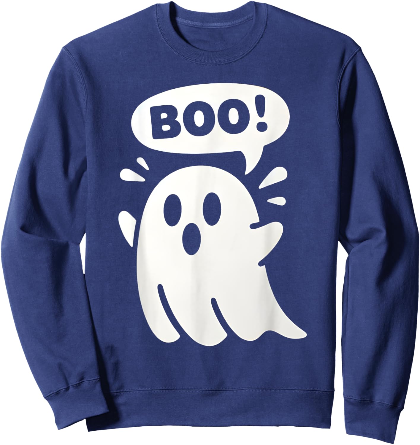 Toddler Ghost with Bow Boo Girls Halloween Sweatshirt - Sweatshirt | Navy