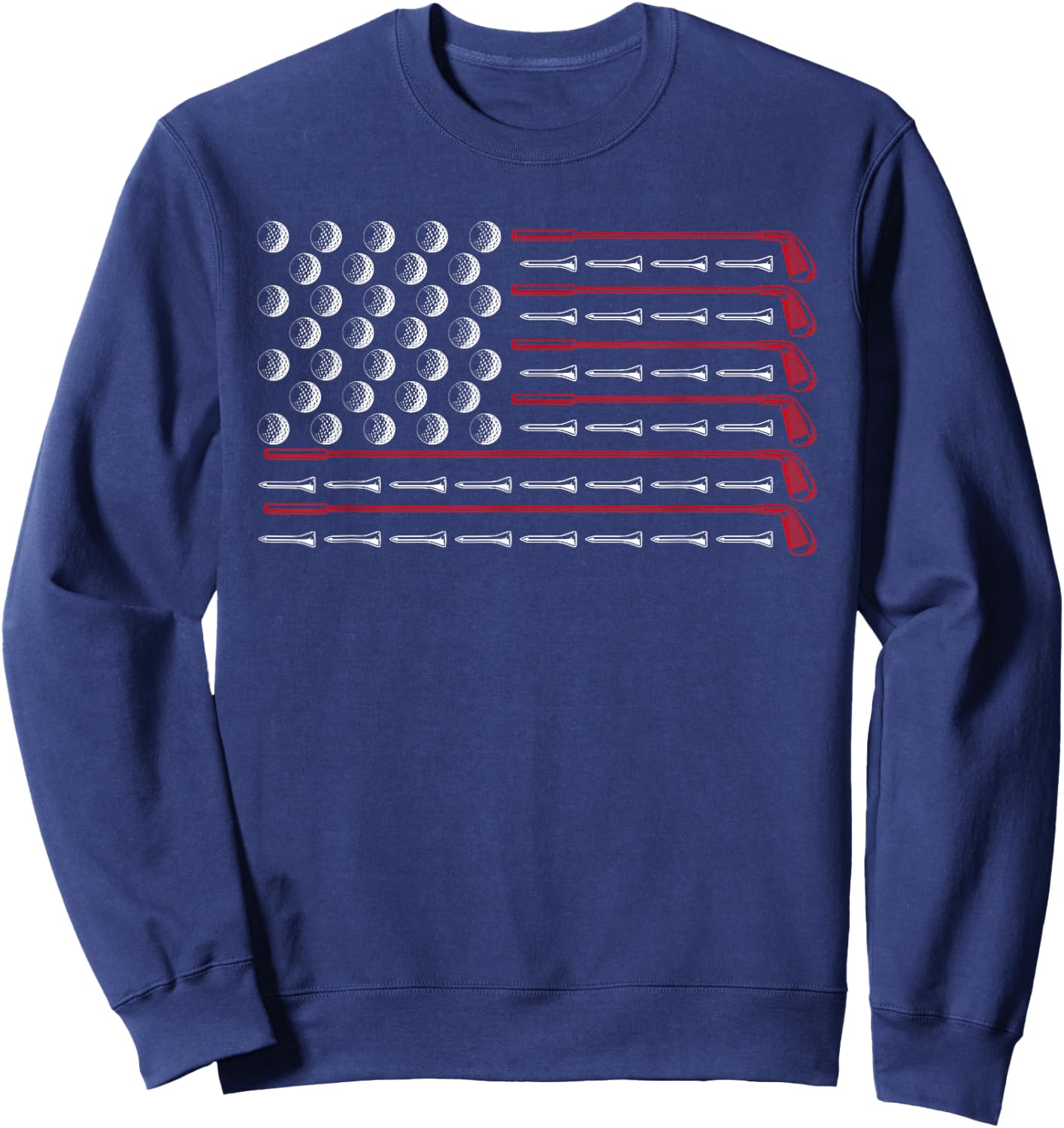USA Flag Golf Club Sport Gift America Golf Sweatshirt - Sweatshirt | Navy