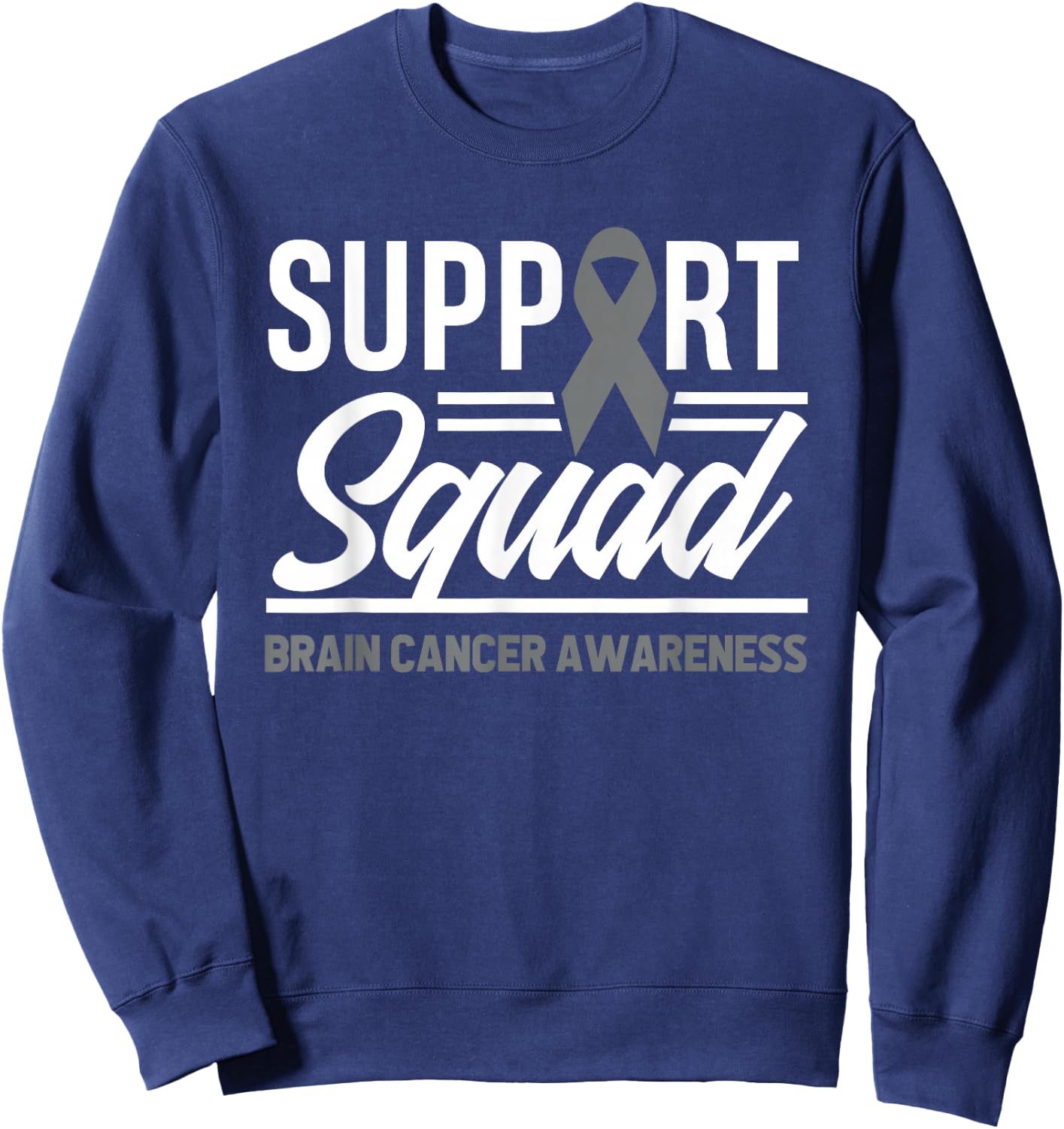 Support Squad Brain Tumor Support Brain Cancer Awareness Sweatshirt - Sweatshirt | Navy