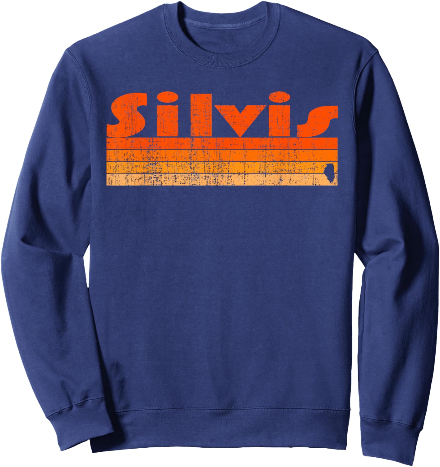 Silvis, Illinois Retro 80s Style Sweatshirt - Sweatshirt | Navy