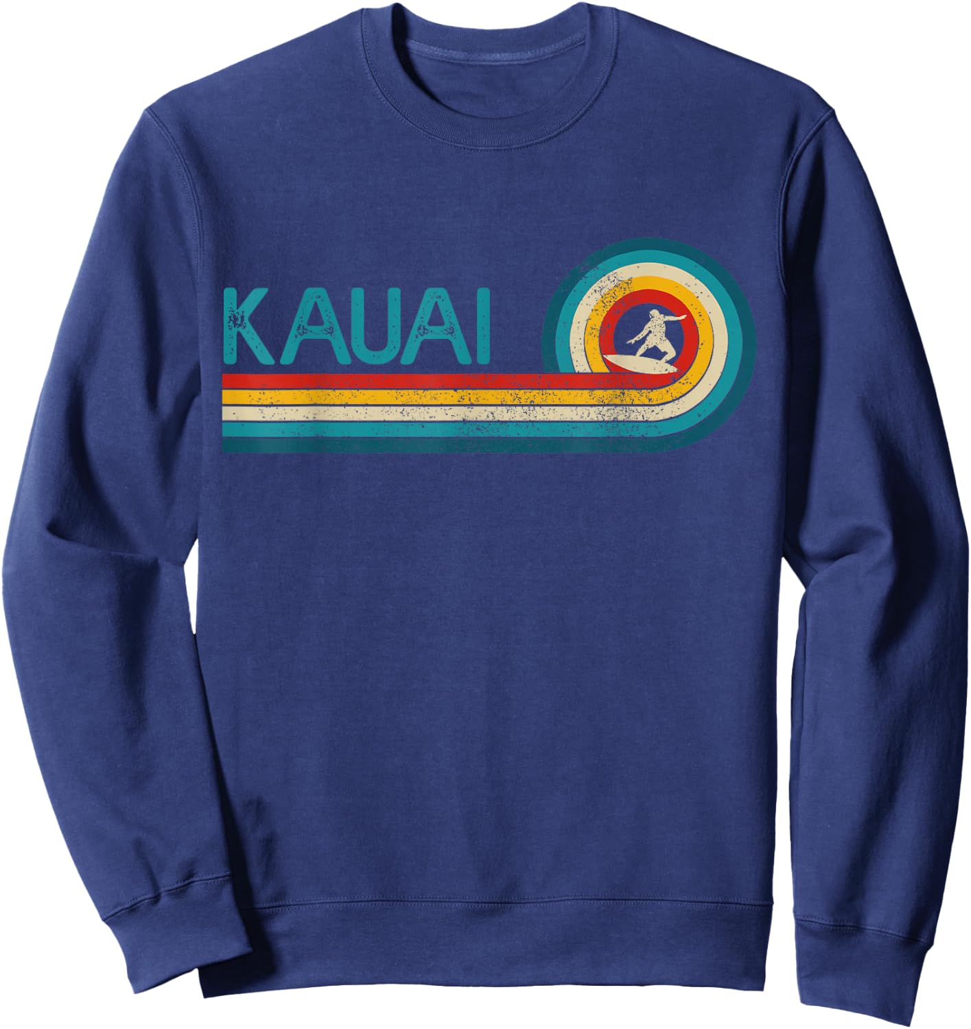 Kauai Hawaii Vintage Surfer Souvenir Surf Sweatshirt - Sweatshirt | Navy