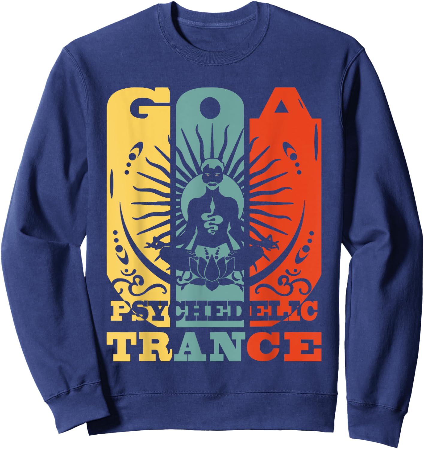 Goa Psychedelic Trance - OM Psytrance Present Sweatshirt - Sweatshirt | Navy