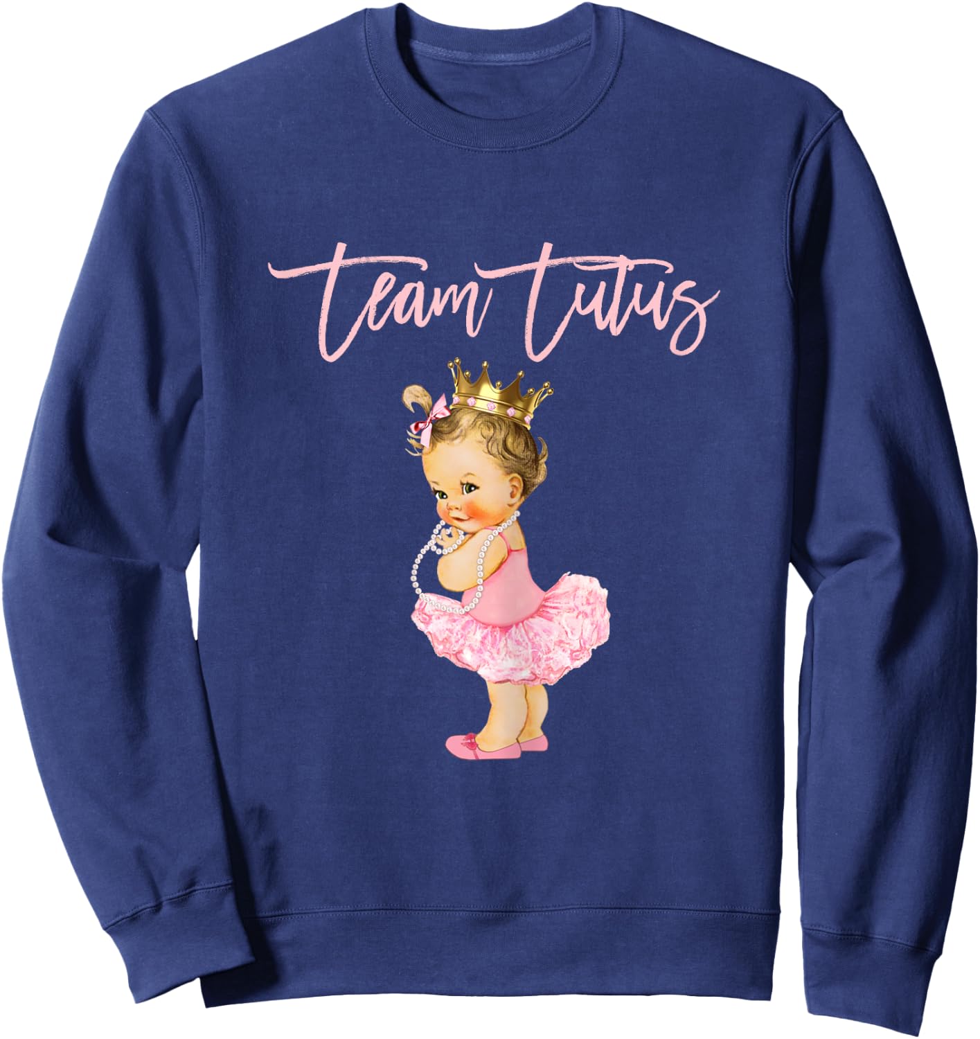 Team Tutus Girl Gender Reveal Group Baby Shower Touchdown Sweatshirt - Sweatshirt | Navy