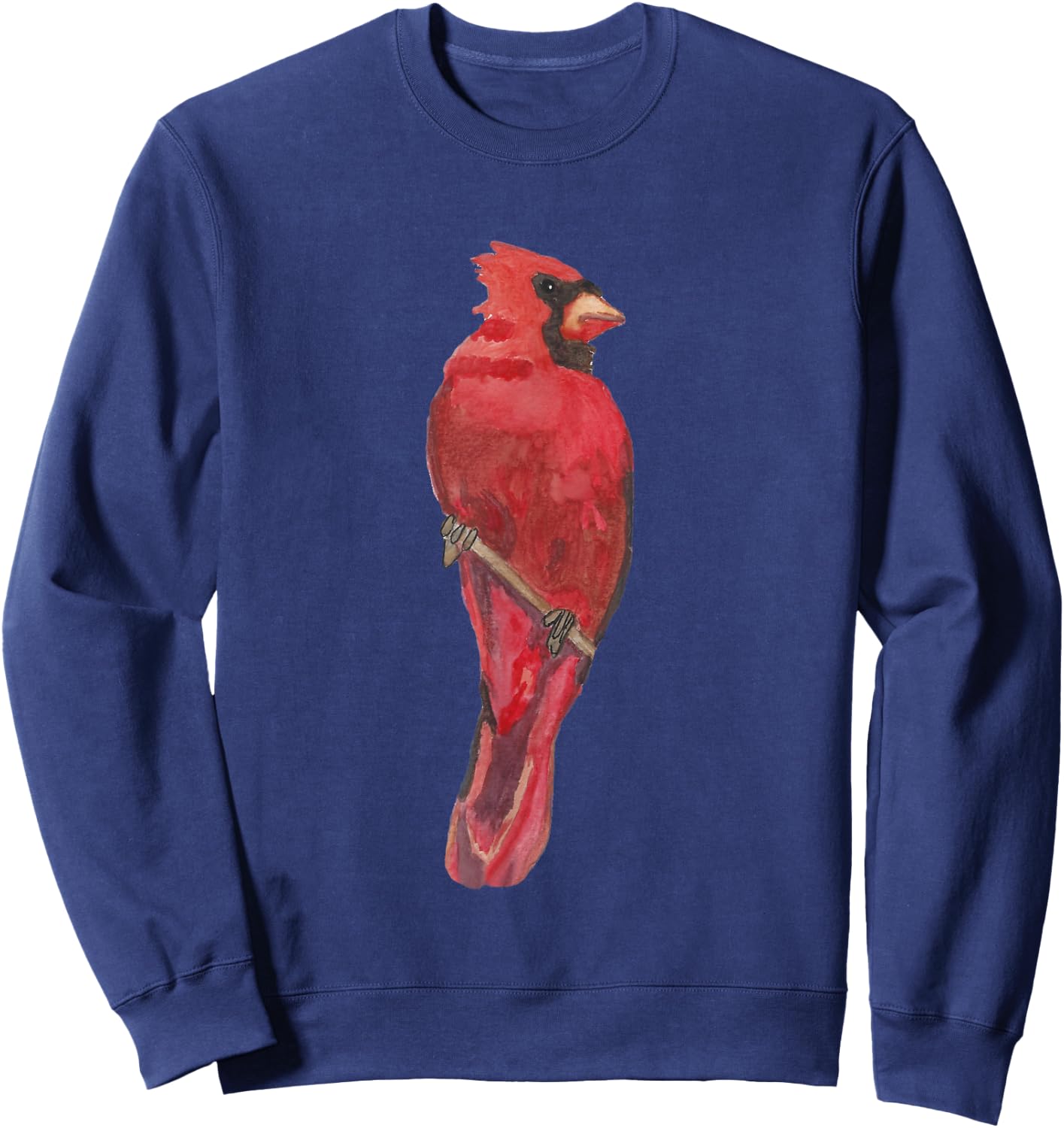 Red Watercolor Cardinal Sweatshirt - Sweatshirt | Navy