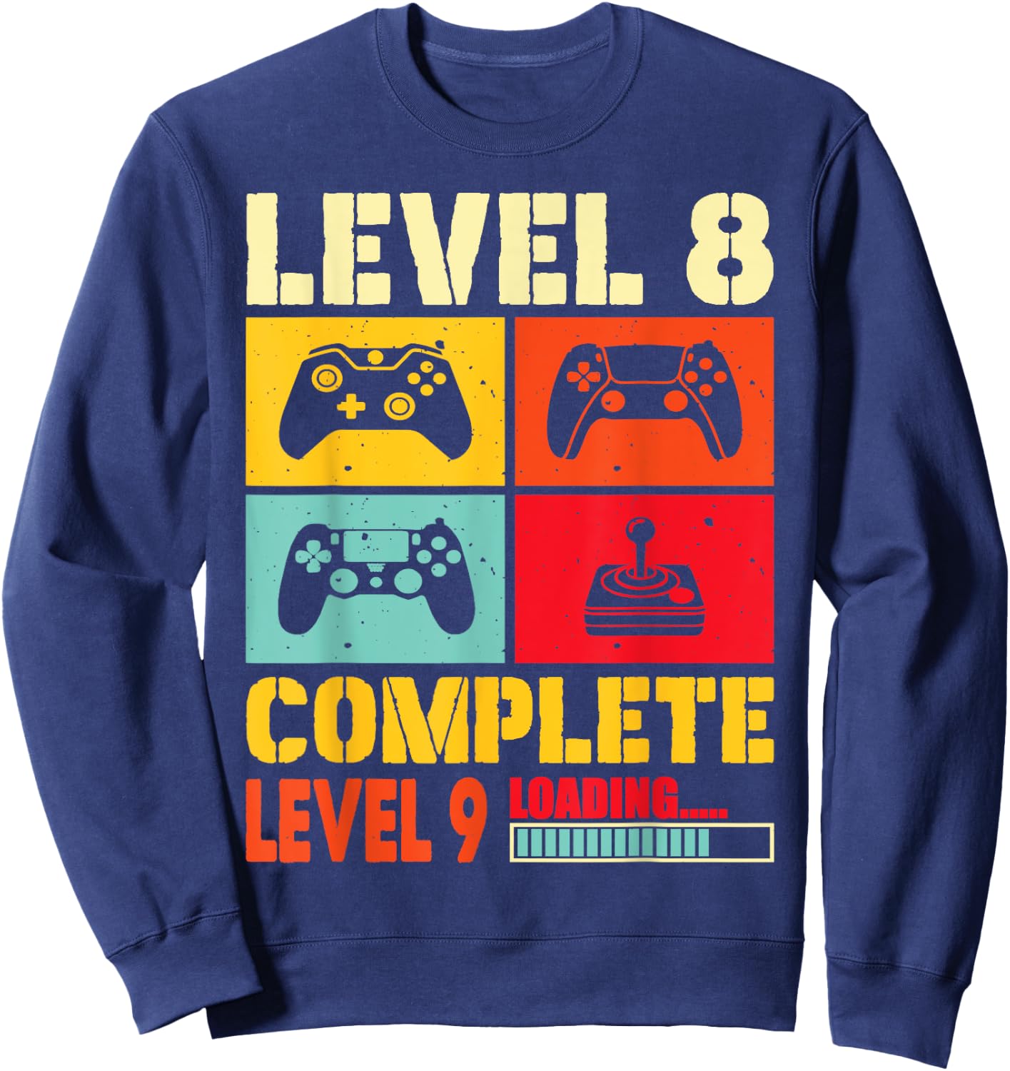 Funny Level 8 Complete - Vintage 8 years Wedding Anniversary Sweatshirt - Sweatshirt | Navy