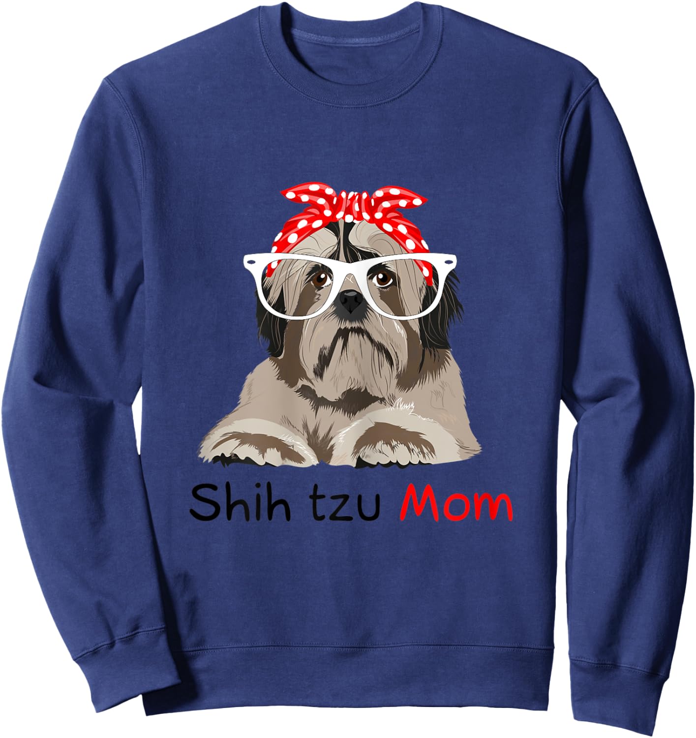 Shih Tzu Mom Bandana Shih Tzu Dog Sweatshirt - Sweatshirt | Navy