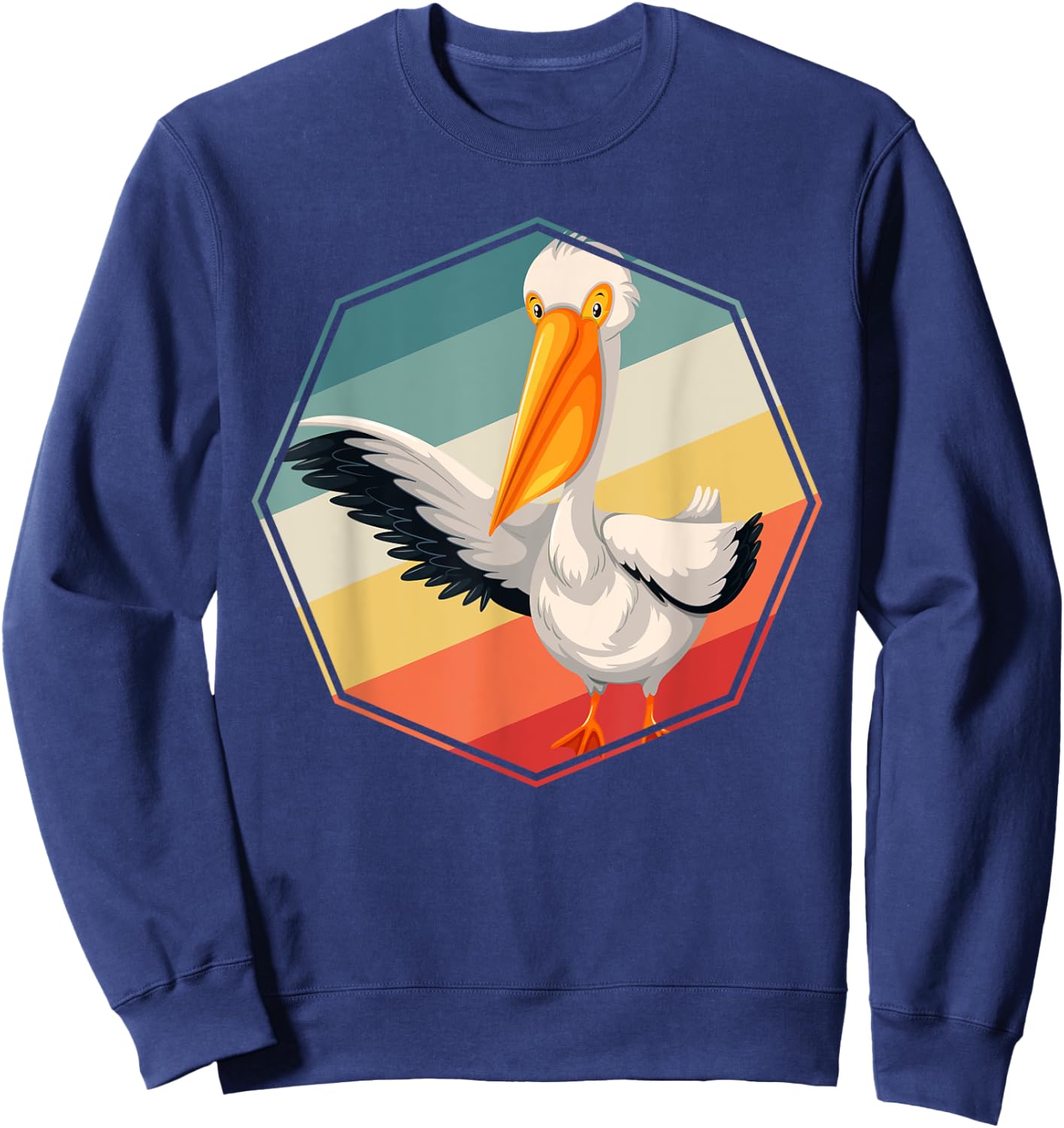 Cute Pelican Bird Toddlers Gift Pelican Sweatshirt - Sweatshirt | Navy