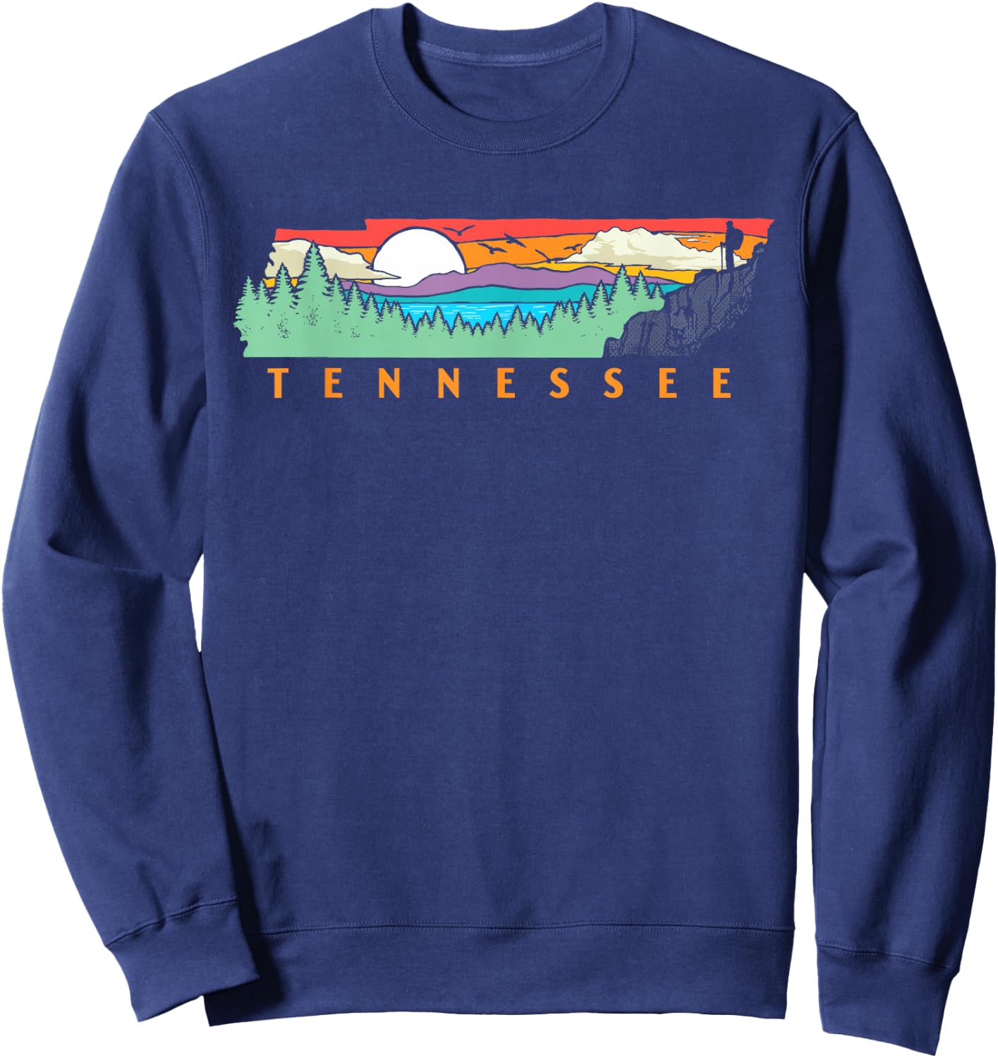 Tennessee Mountains & Outdoors State Pride Nature Graphic Sweatshirt - Sweatshirt | Navy