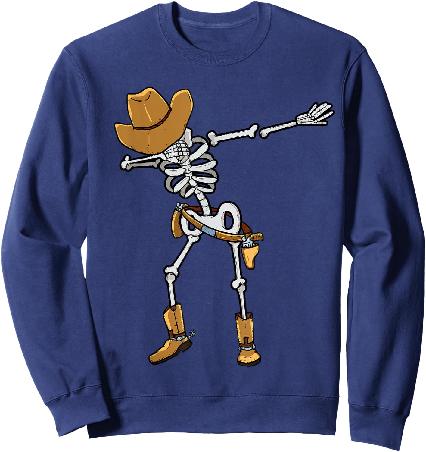 Dabbing Skeleton Cowboy Hat Halloween Jolly Roger For Boys Sweatshirt - Sweatshirt | Navy