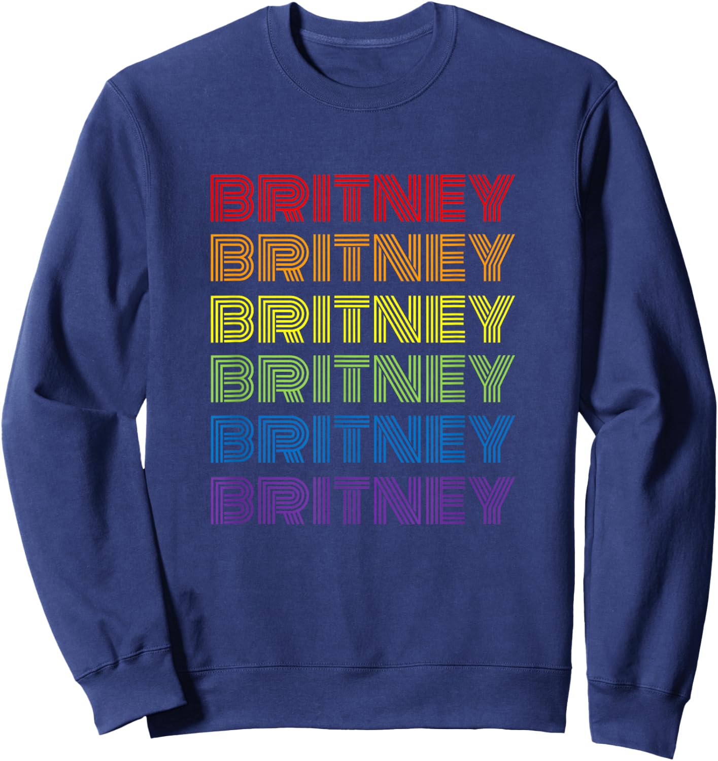 Retro Style Britney Rainbow Sweatshirt - Sweatshirt | Navy