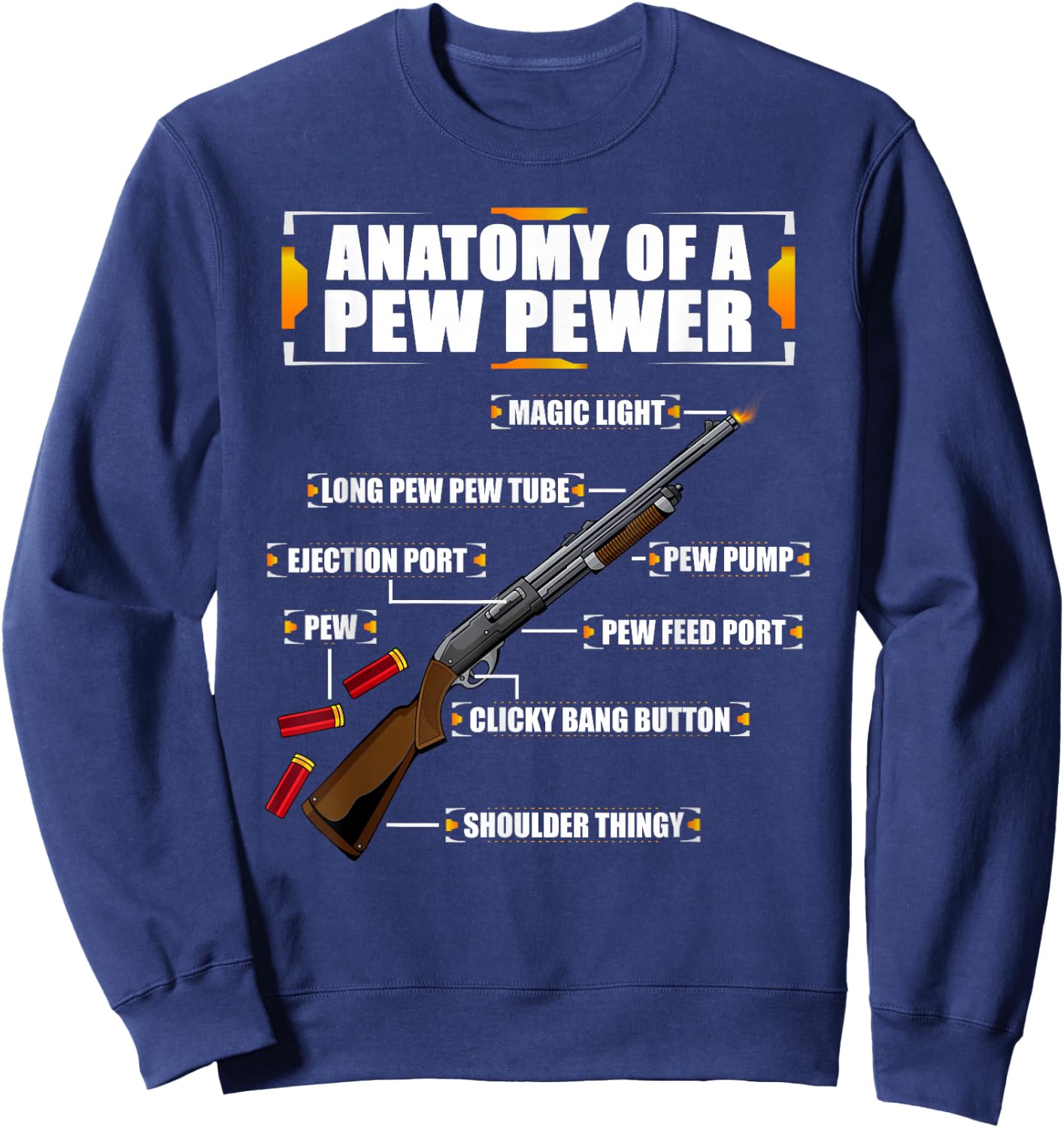 Sporting Clays - Clay Sport Meme - Funny Trap Shooting Sweatshirt - Sweatshirt | Navy