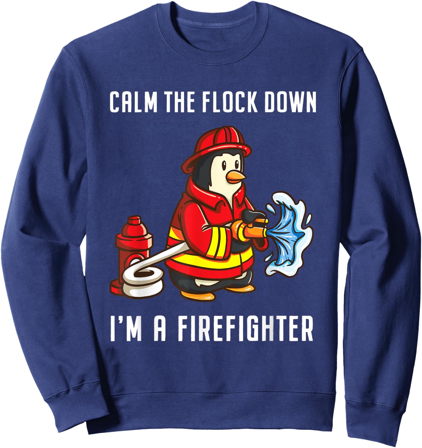 Fireman Penguin Gifts for Fireman Boys Sweatshirt - Sweatshirt | Navy