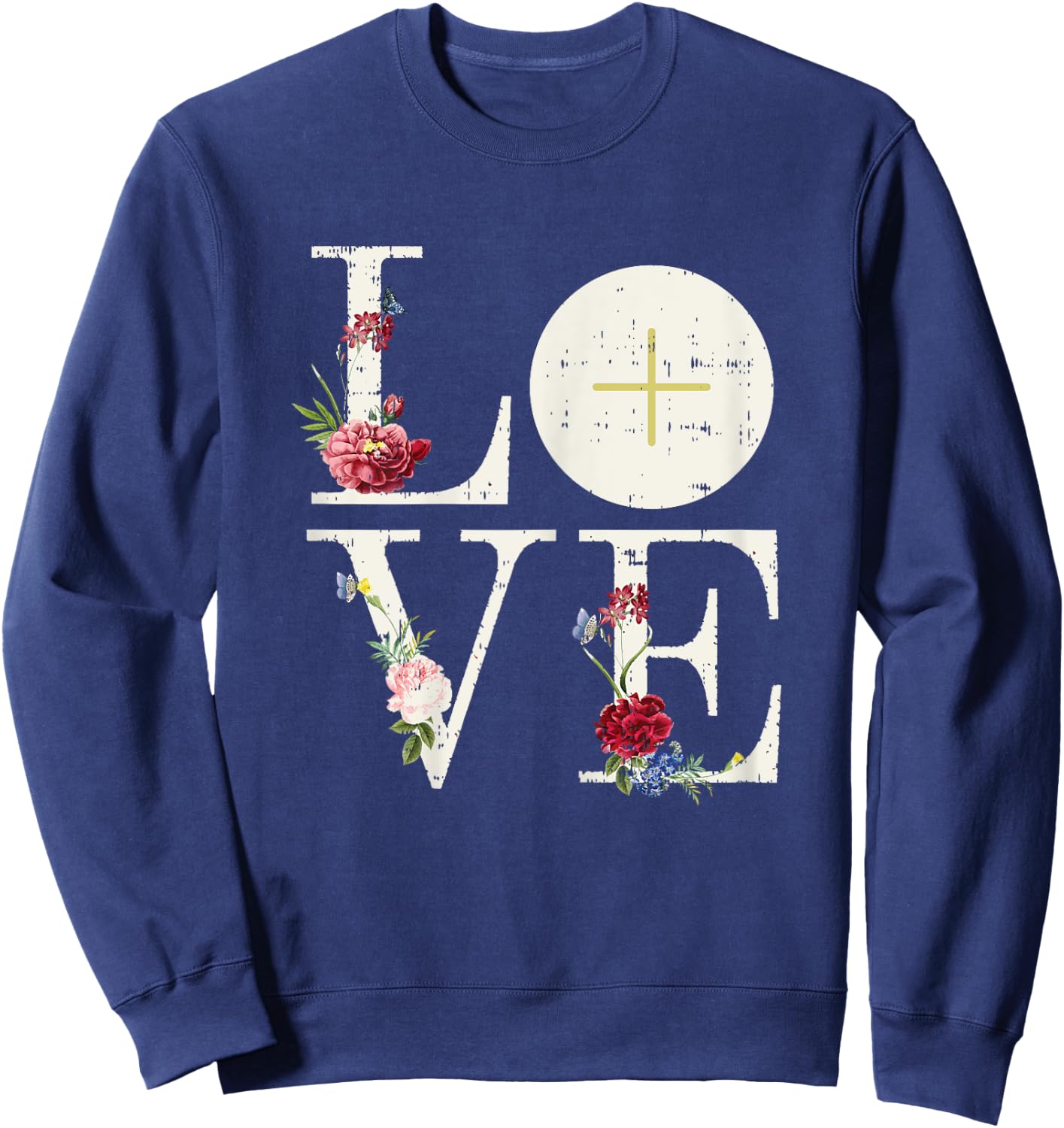 Love Eucharist First Holy Communion Christian Catholic Gift Sweatshirt - Sweatshirt | Navy