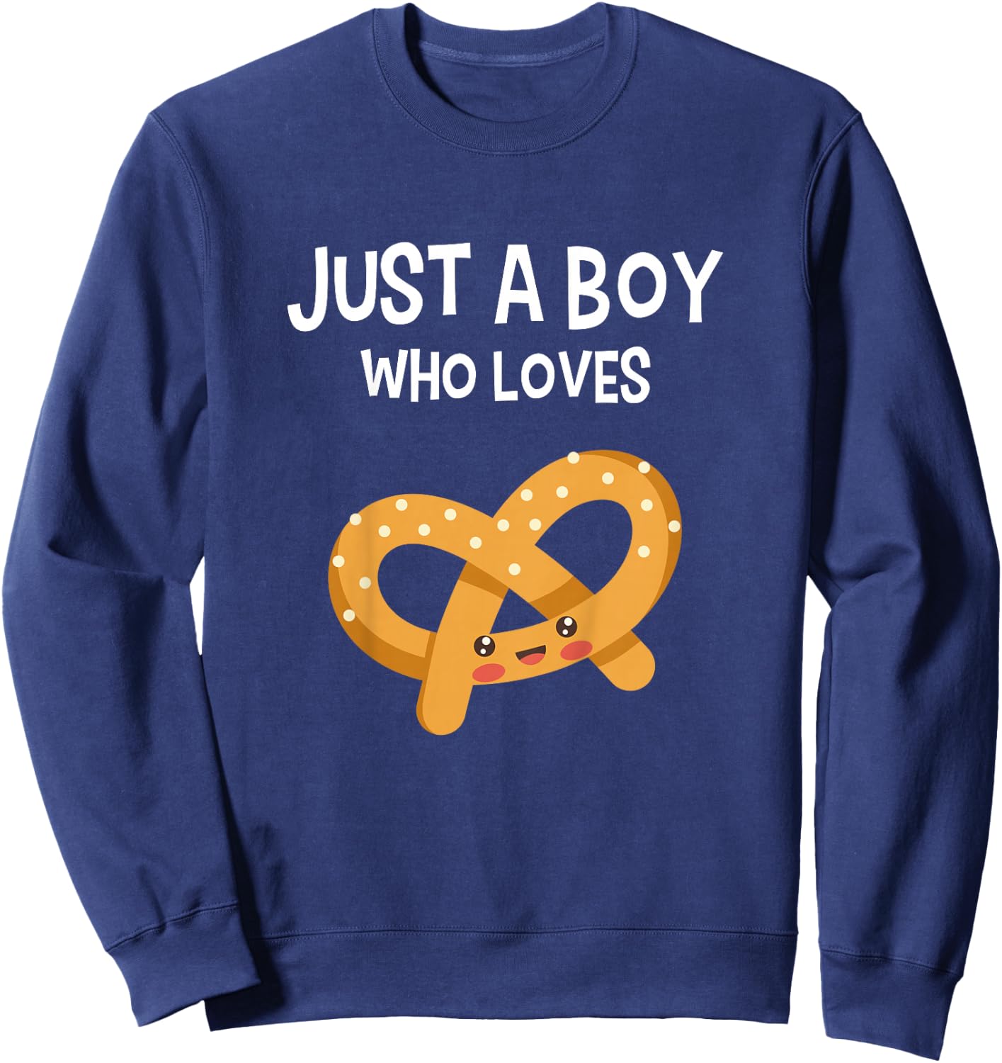 Kids Pretzel Shirt Pretzel Lover Funny Boy Love Pretzels Gift Sweatshirt - Sweatshirt | Navy
