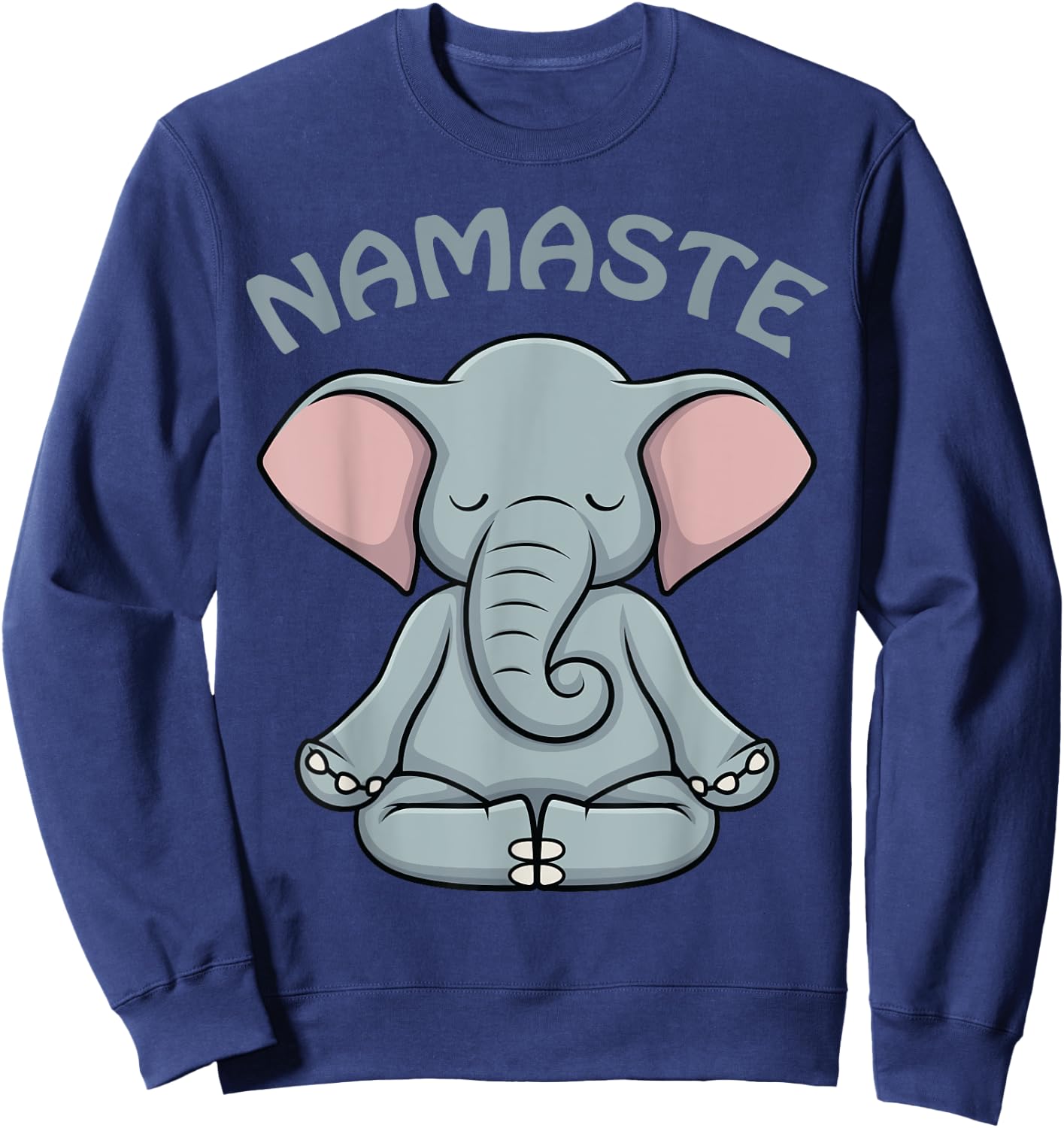 Elephant Yoga Shirt Funny Elephant Lovers Namaste Hatha Yoga Sweatshirt - Sweatshirt | Navy