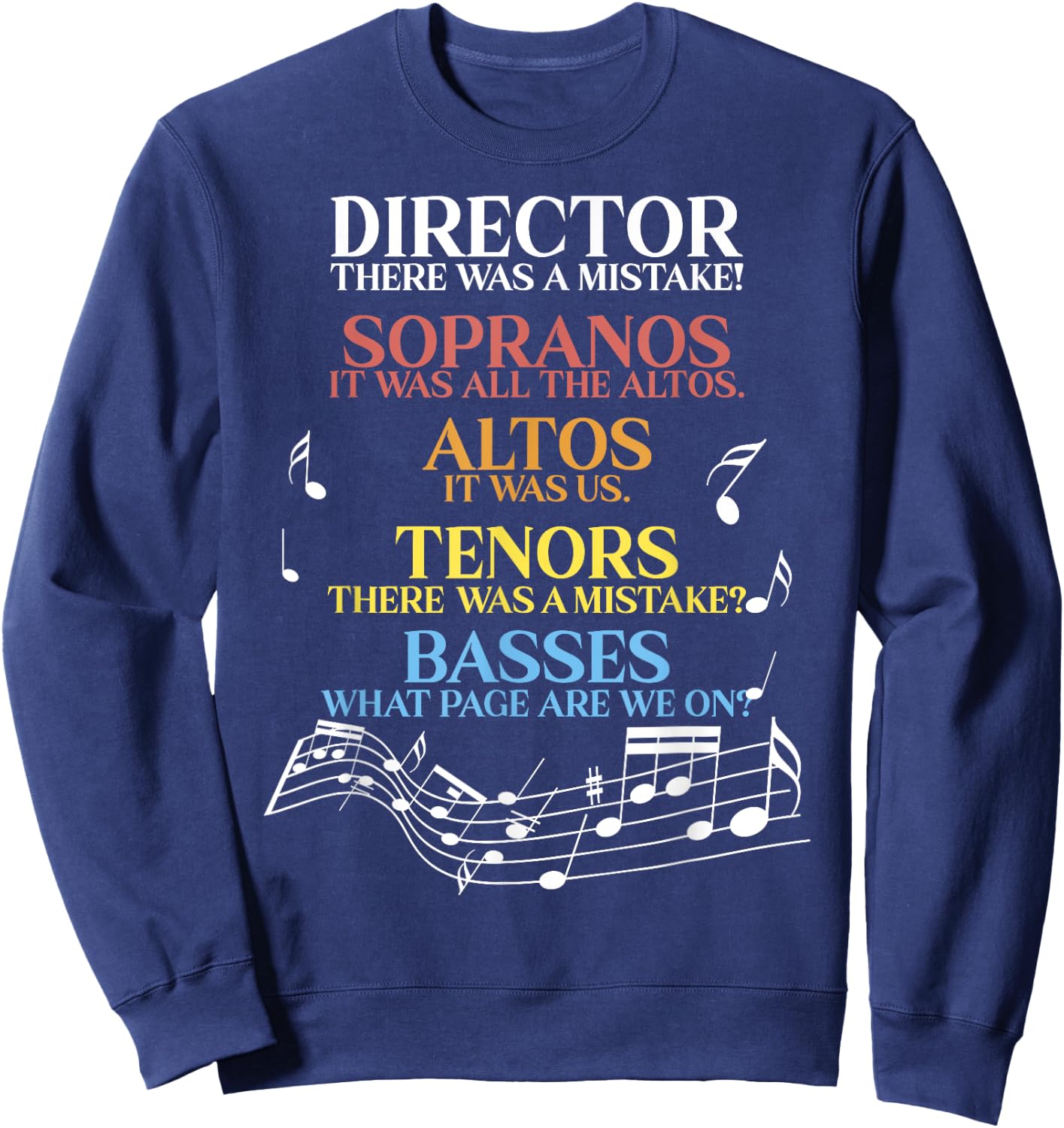 Choir Joke design | Funny Music Singing gift | Men Women Kid Sweatshirt - Sweatshirt | Navy