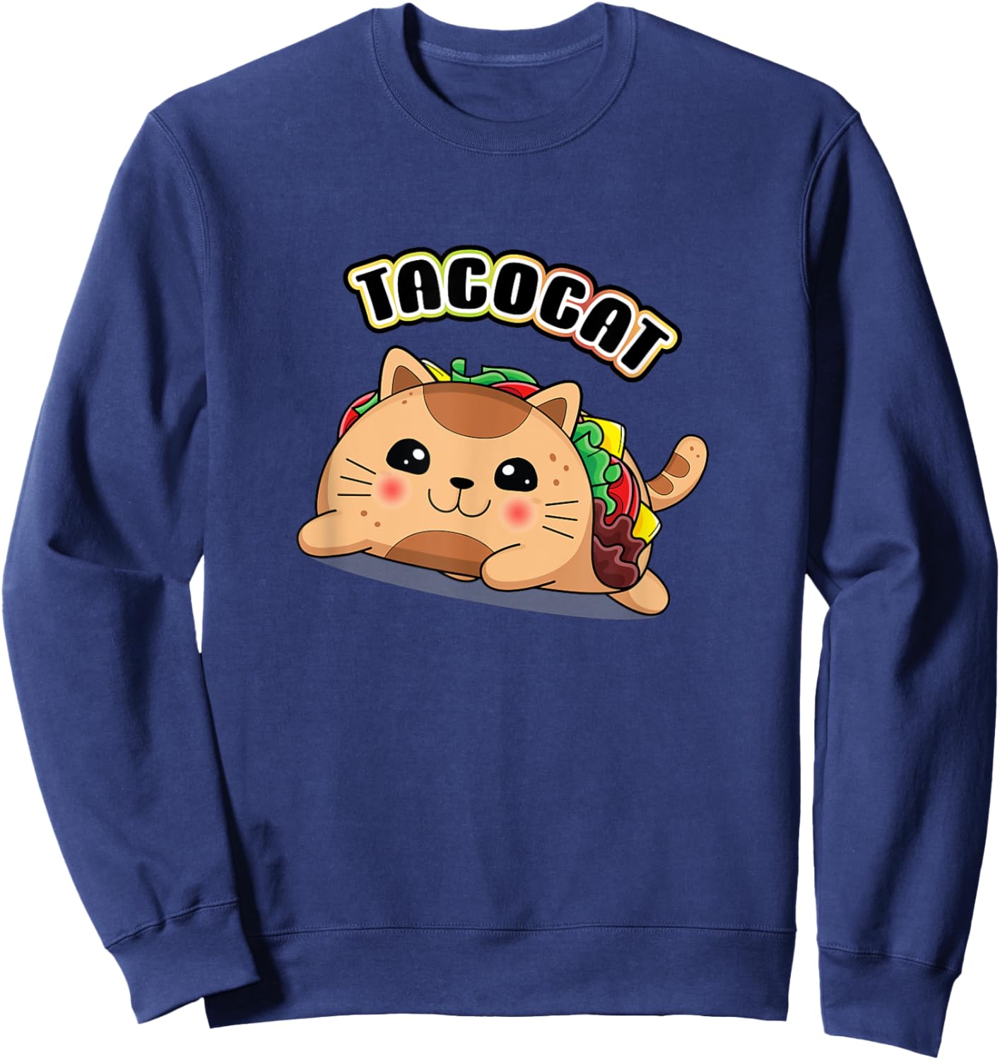 Taco Cat Lovers , Small, Black Sweatshirt - Sweatshirt | Navy