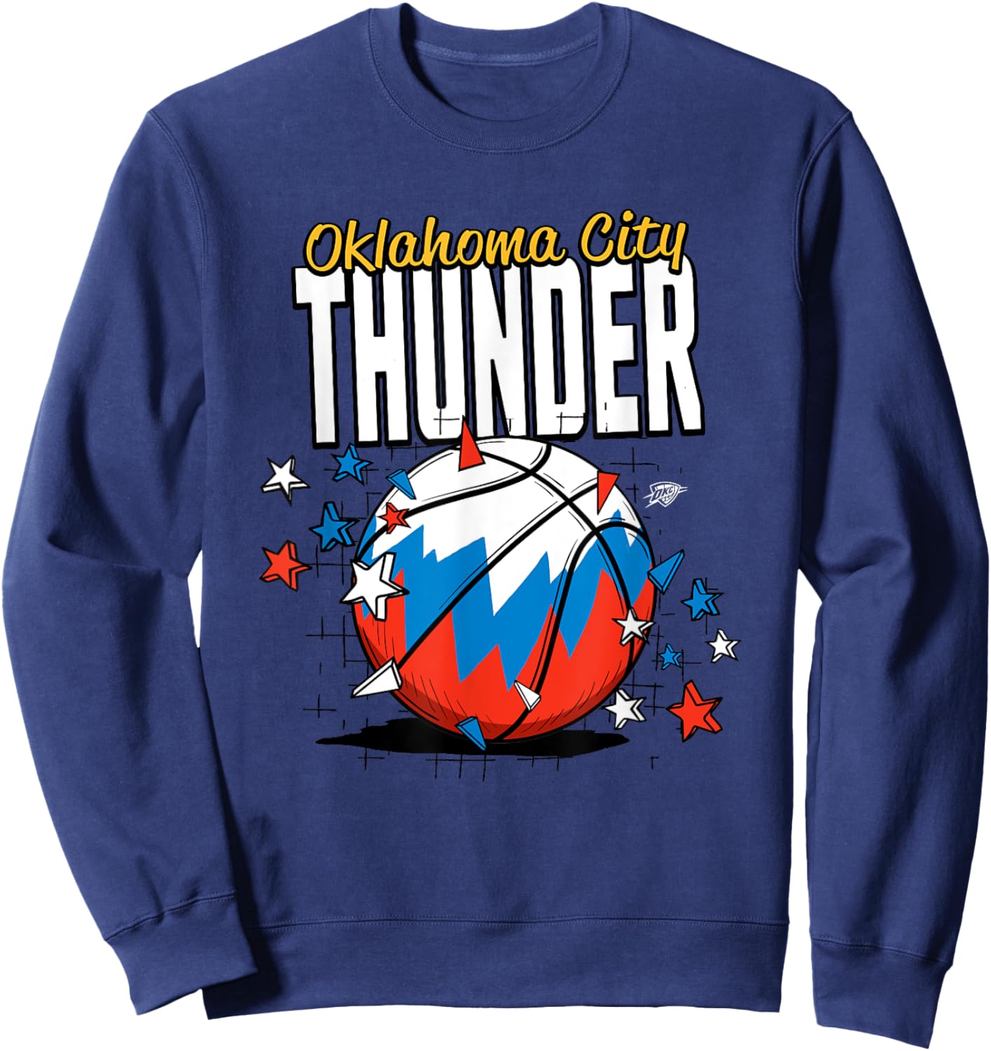 NBA Oklahoma City Thunder Basketball Doodle Stars Sweatshirt - Sweatshirt | Navy
