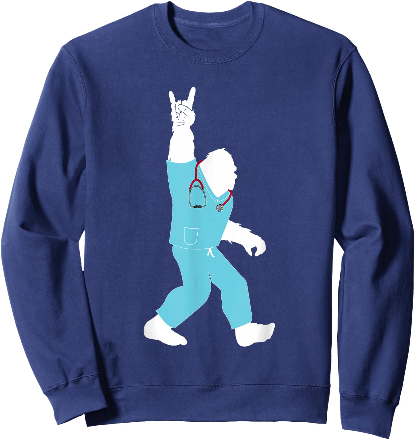 Bigfoot Supports Nurse and Doctor Scrub Life Designs Sweatshirt - Sweatshirt | Navy