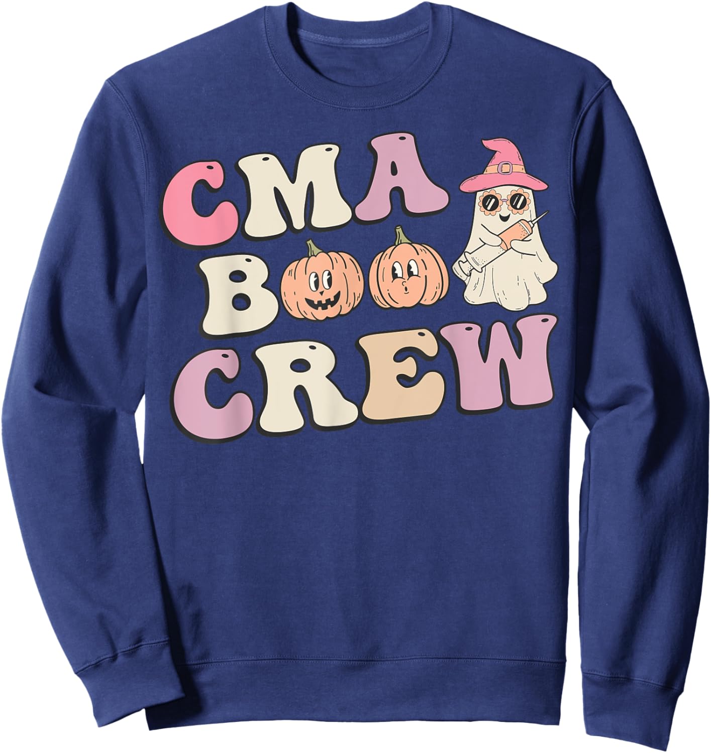 CMA Boo Crew Medical Assistant Halloween Ghost Costume Women Sweatshirt - Sweatshirt | Navy