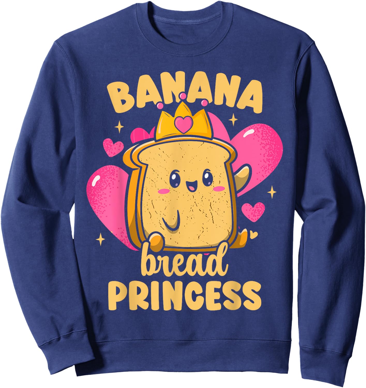 Banana Bread Kids Girls Banana Bread Princess Sweatshirt - Sweatshirt | Navy