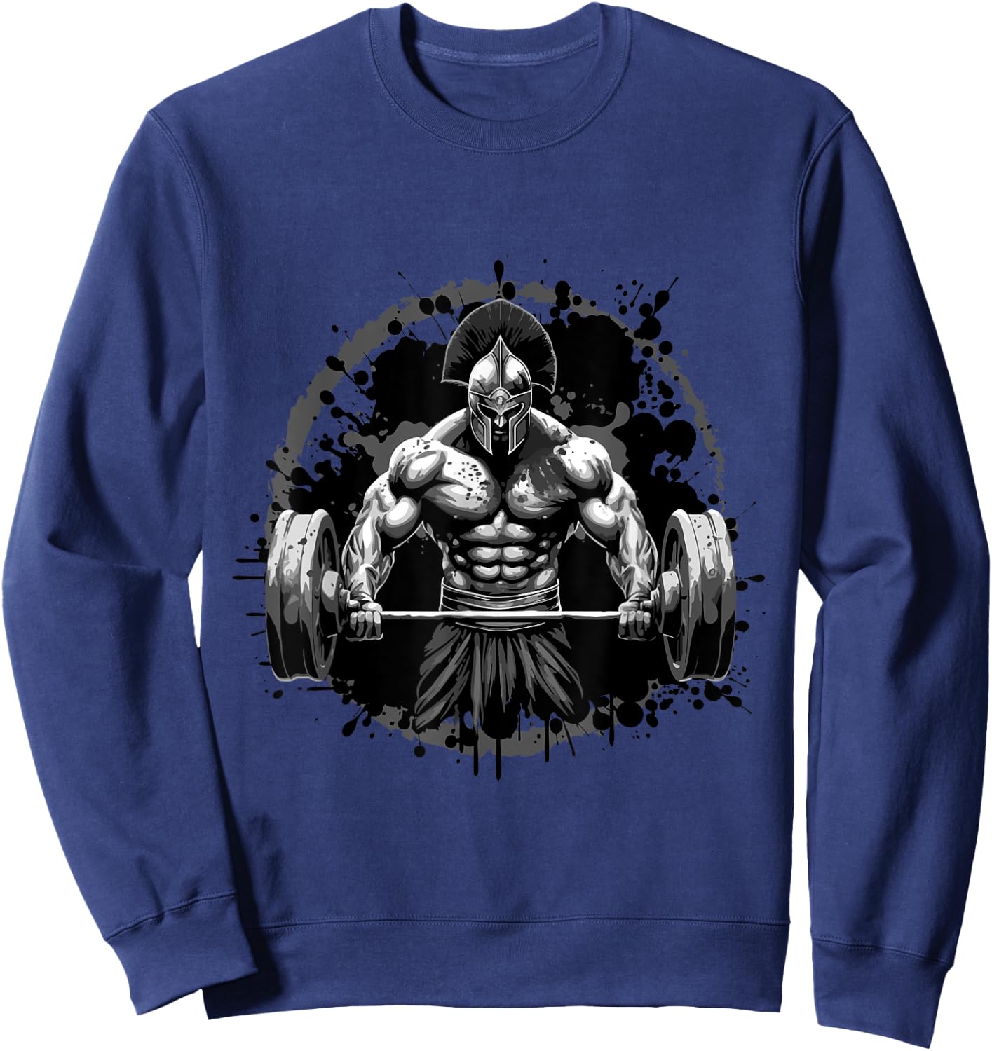 Workout Dream Style Inc Spartan Bodybuilding Gladiator Gym Weightlifting Sweatshirt - Sweatshirt | Navy