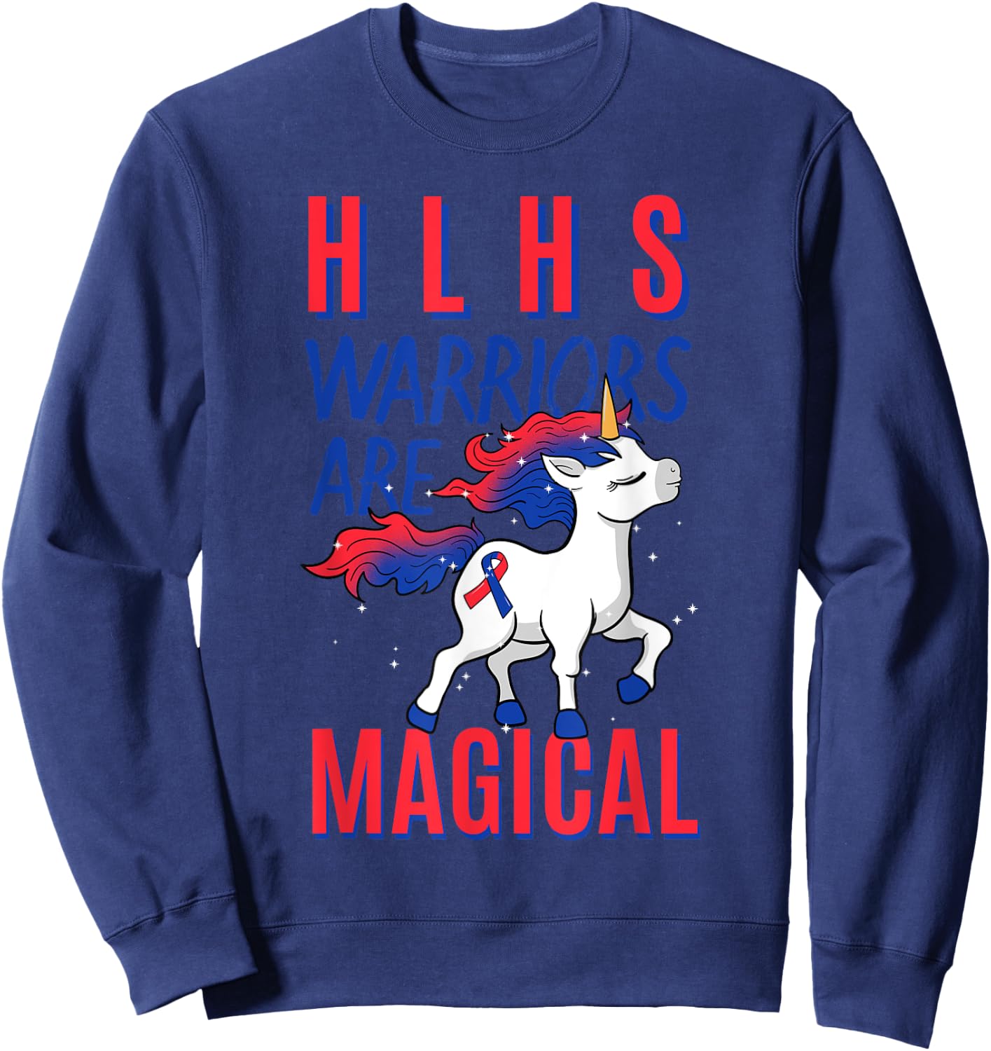 HLHS Warrior Hypoplastic Left Heart Syndrome Unicorn Lover Sweatshirt - Sweatshirt | Navy
