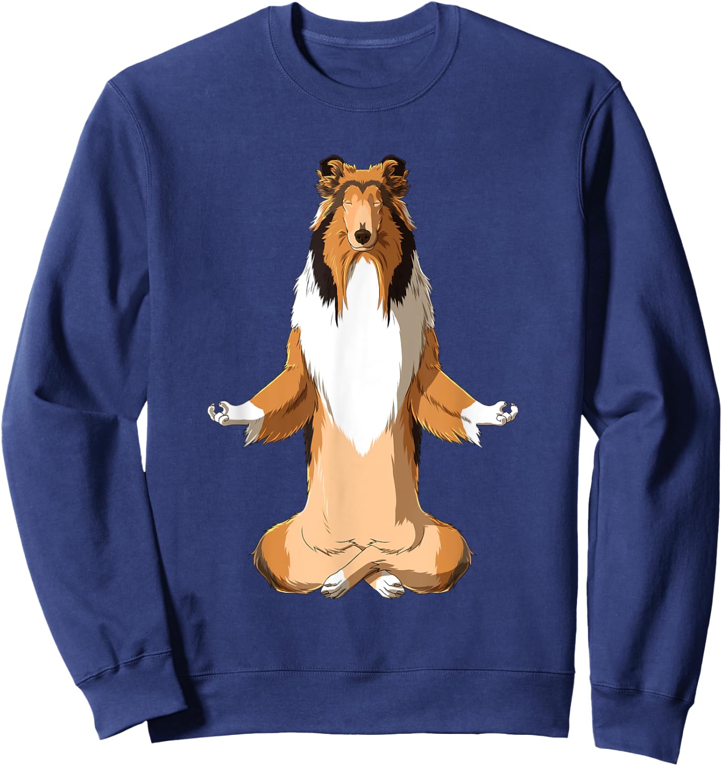 Yoga Collie Dog Long Hair Collie Men Women Girls Kids Sweatshirt - Sweatshirt | Navy