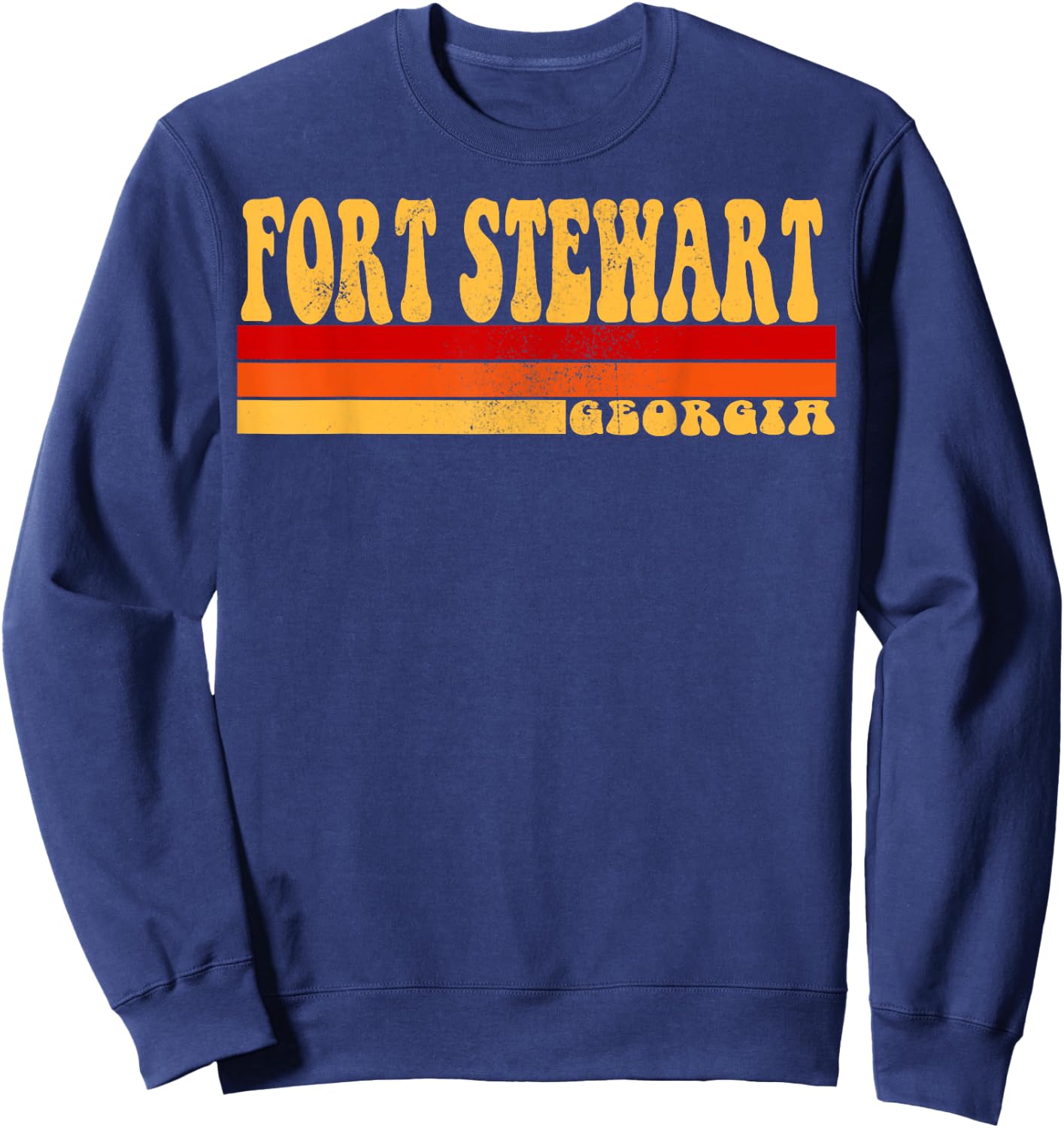 FORT STEWART Georgia City Vintage Roots Retro Design 70s 80s Sweatshirt - Sweatshirt | Navy