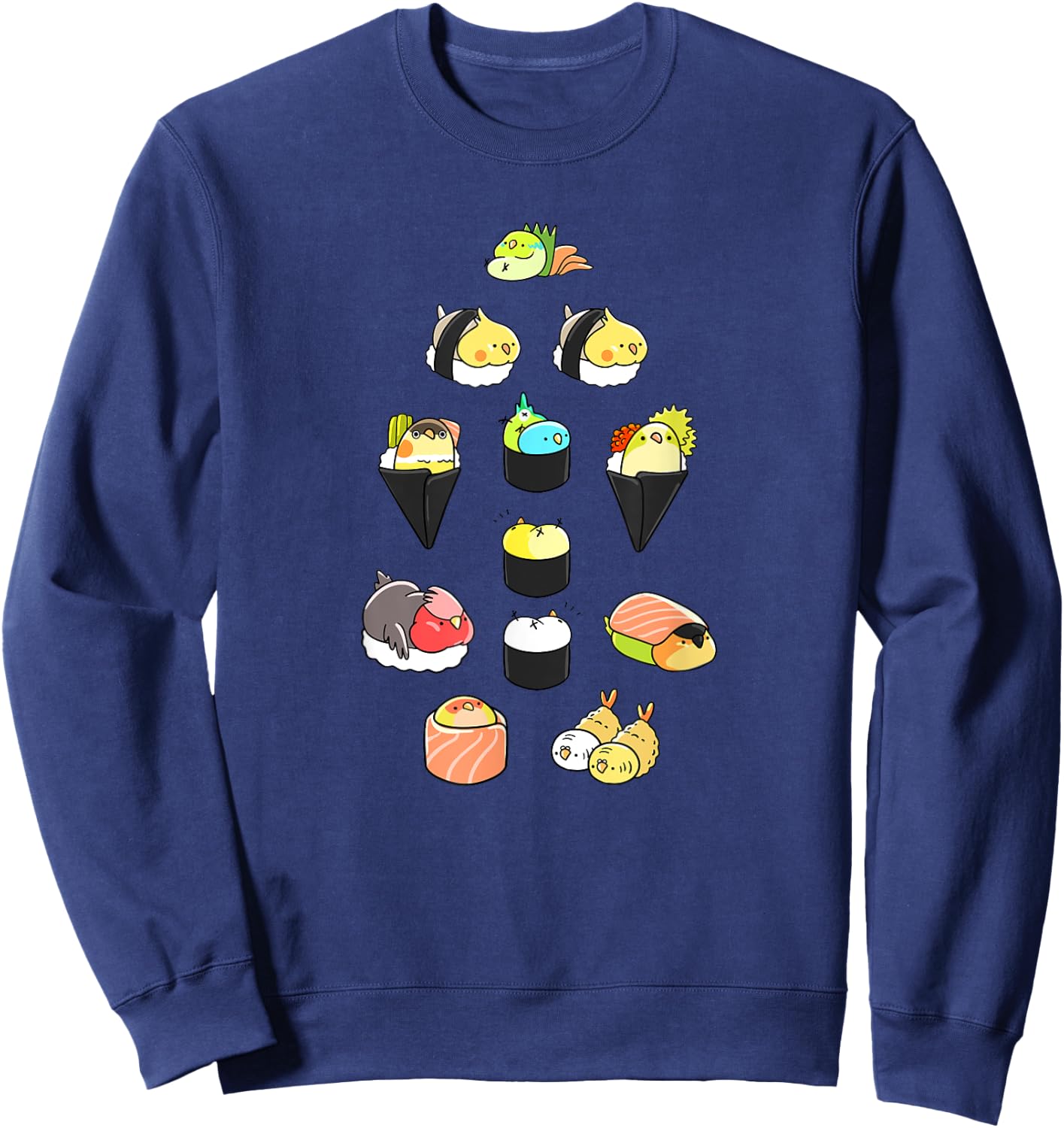 Bird Sushi Rolls Tempura Funny Fowl Animal Bird Lover Gift Sweatshirt - Sweatshirt | Navy