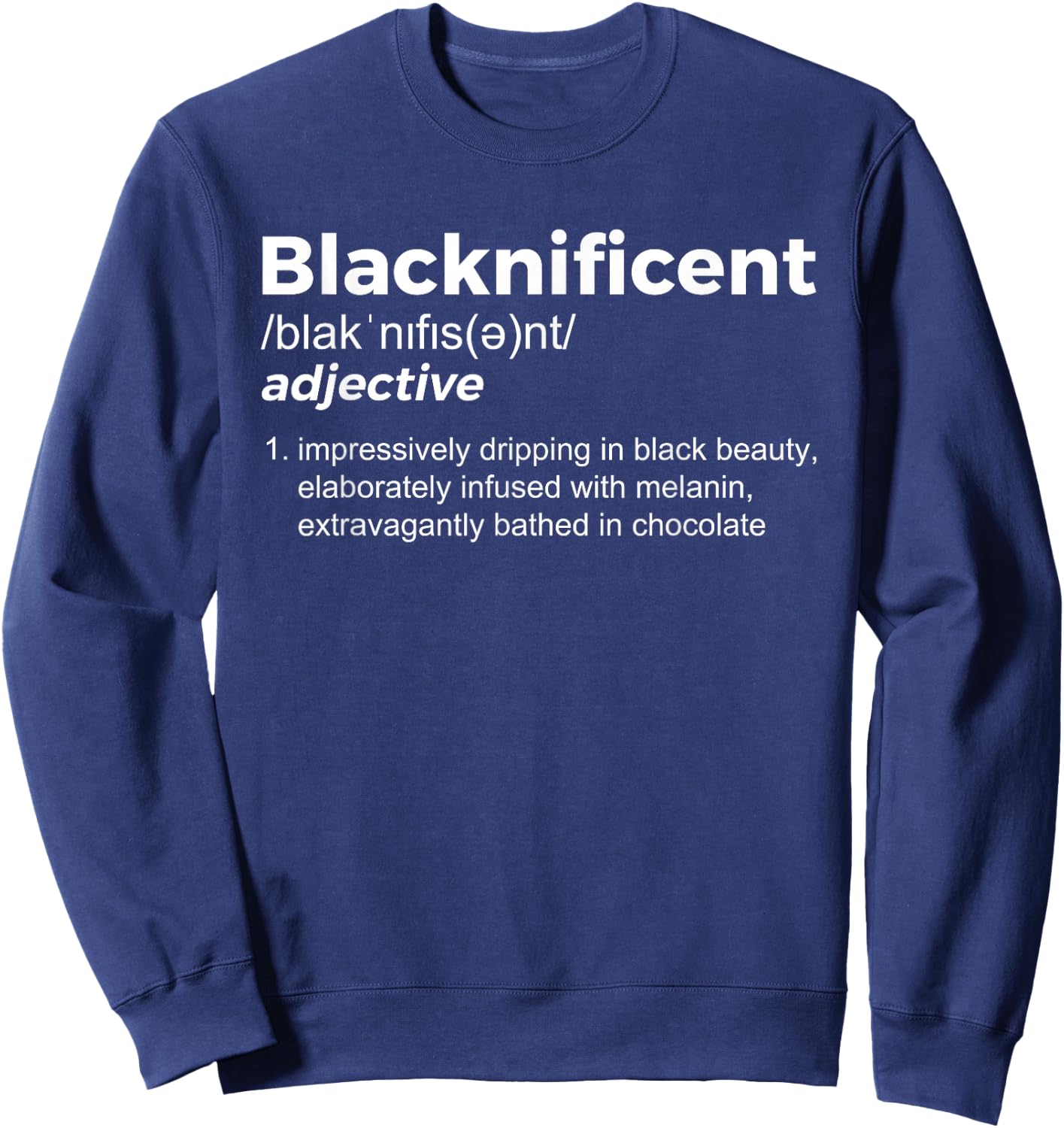 Blacknificent - Black History & African Roots Afro Small Sweatshirt - Sweatshirt | Navy