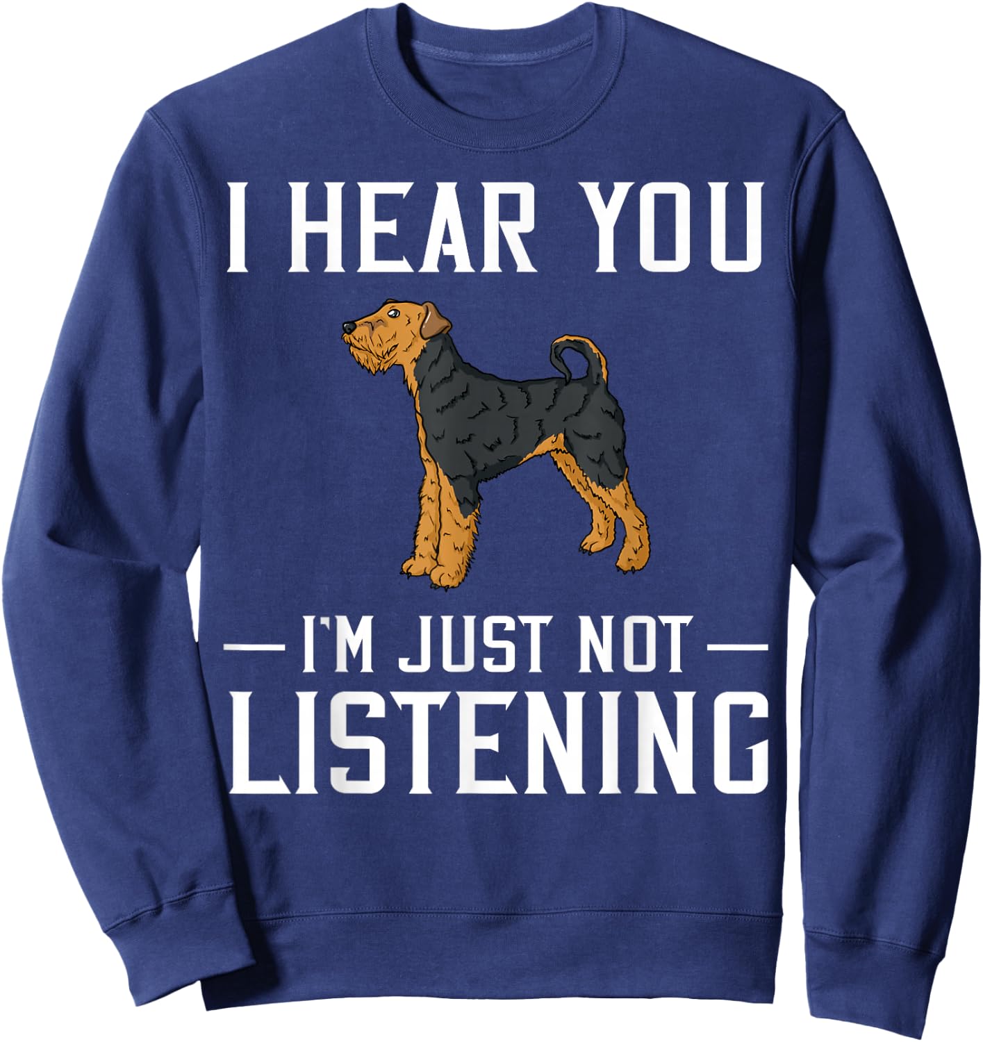 Airedale Terrier Dog Puppy Owner Lover Sweatshirt - Sweatshirt | Navy