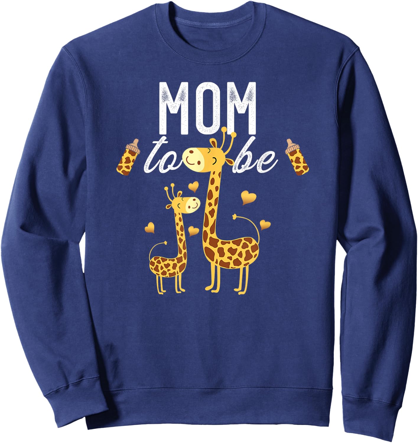 Mom To Be Giraffe Baby Shower Cute Sweatshirt - Sweatshirt | Navy