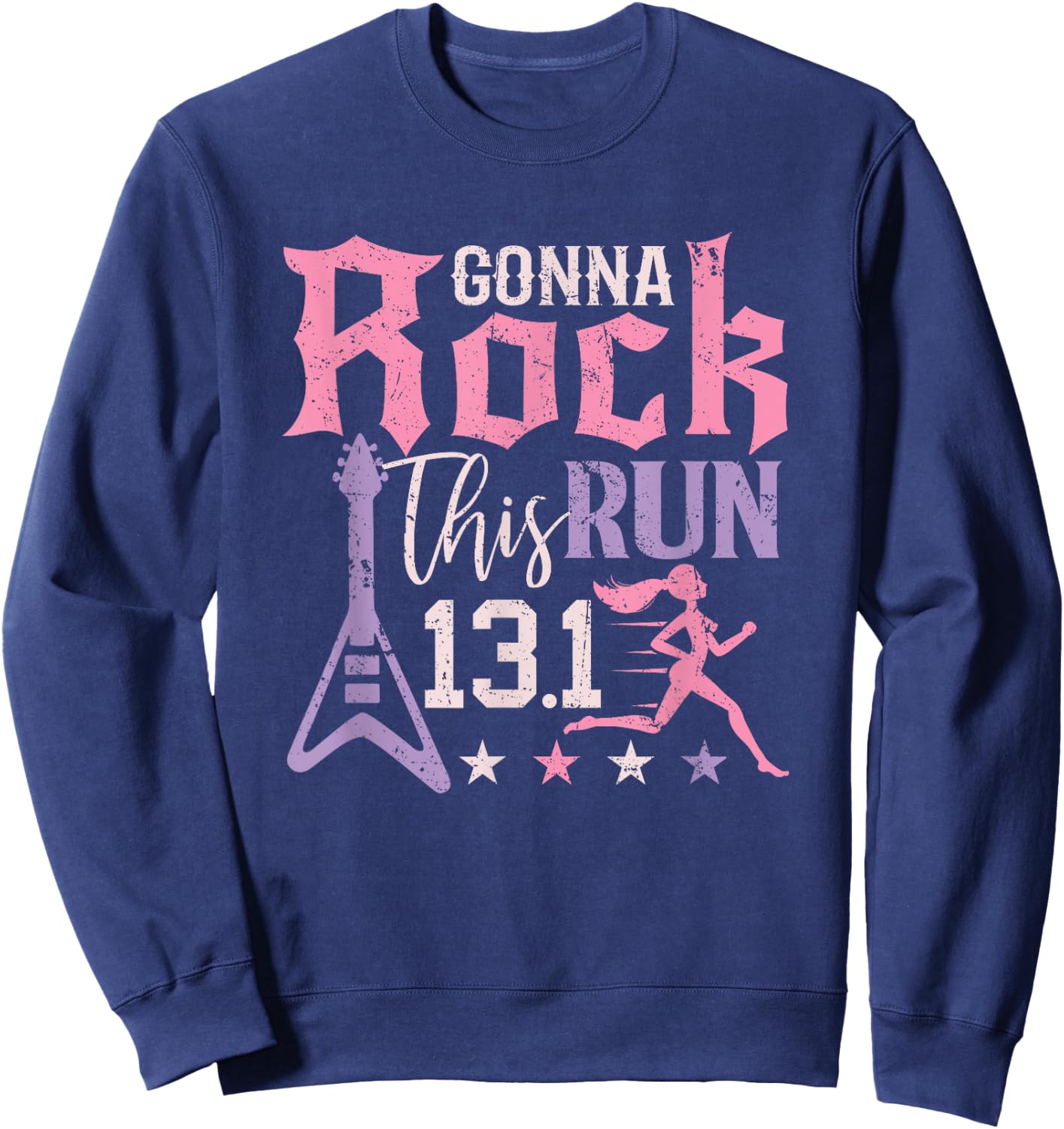 13.1 Half Marathon Shirt Women Runner Rock Running Athlete Sweatshirt - Sweatshirt | Navy