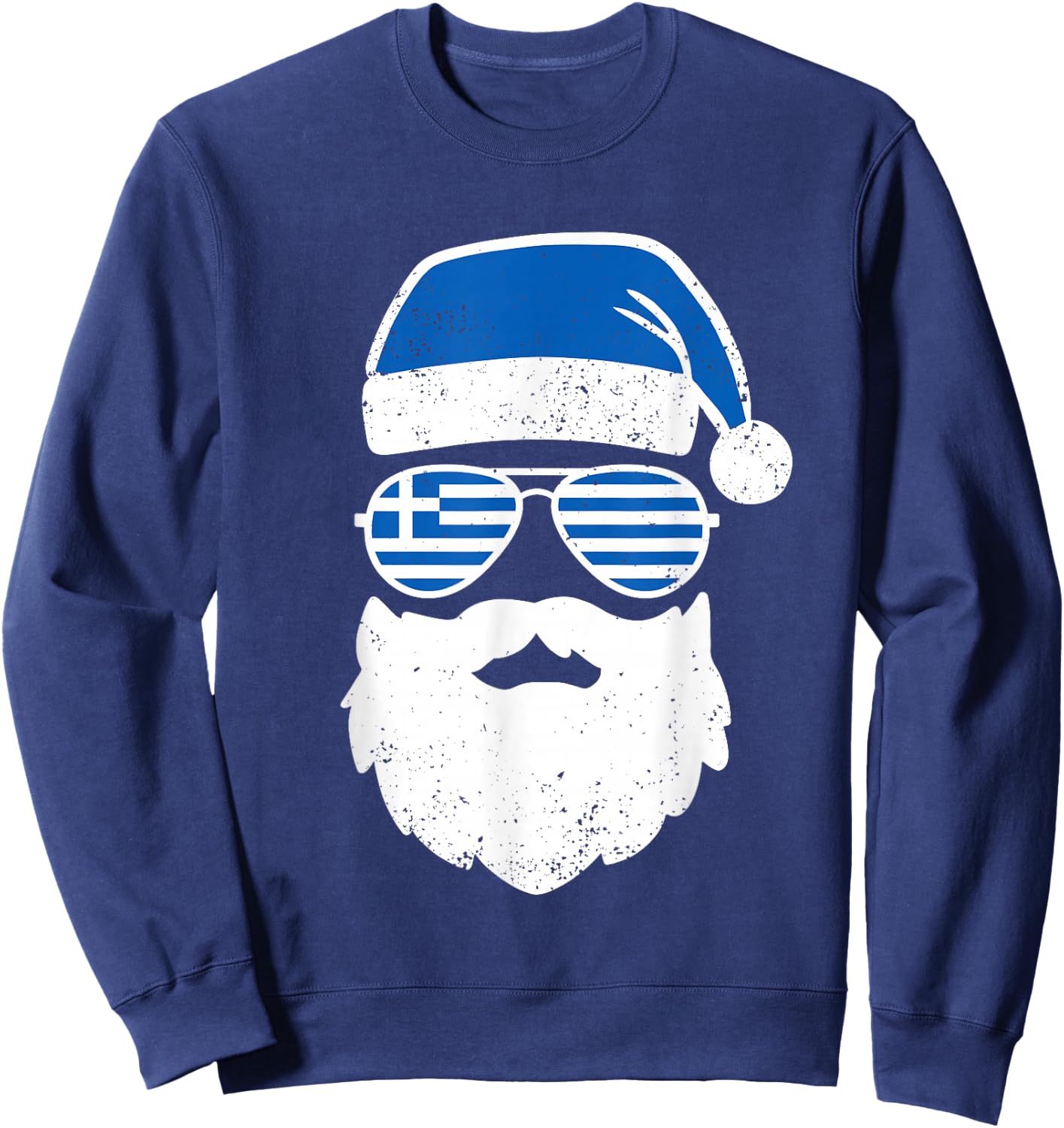 Greek Orthodox Christmas Santa Claus Greece Flag Greek Sweatshirt - Sweatshirt | Navy