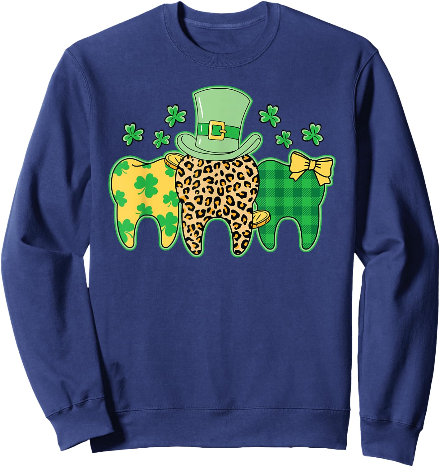 St. Patrick's Day Dentist Dental Assistant Hygienist Sweatshirt - Sweatshirt | Navy