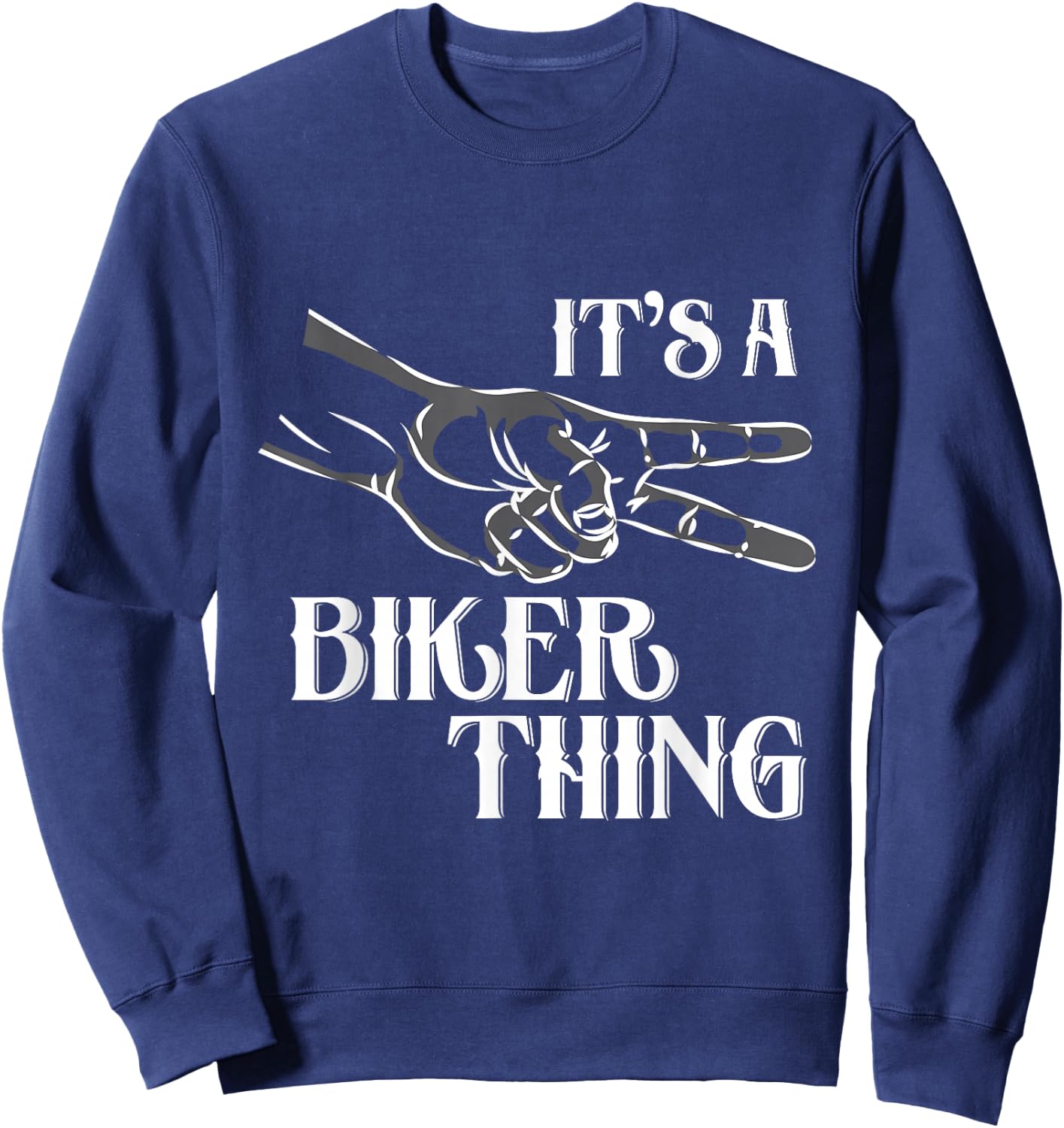 2 finger Biker wave - motorcycle Sweatshirt - Sweatshirt | Navy